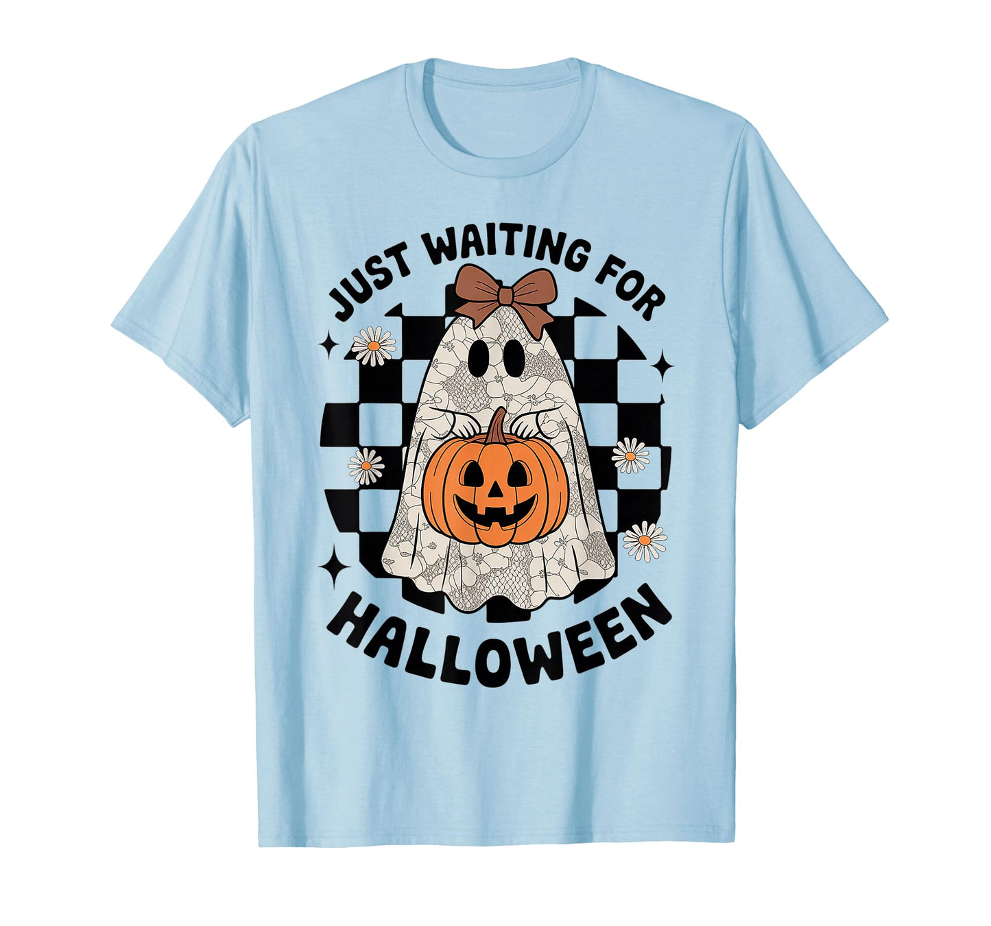 Skeleton Spooky Vibe Summer Funny just Waiting for Halloween T-Shirt