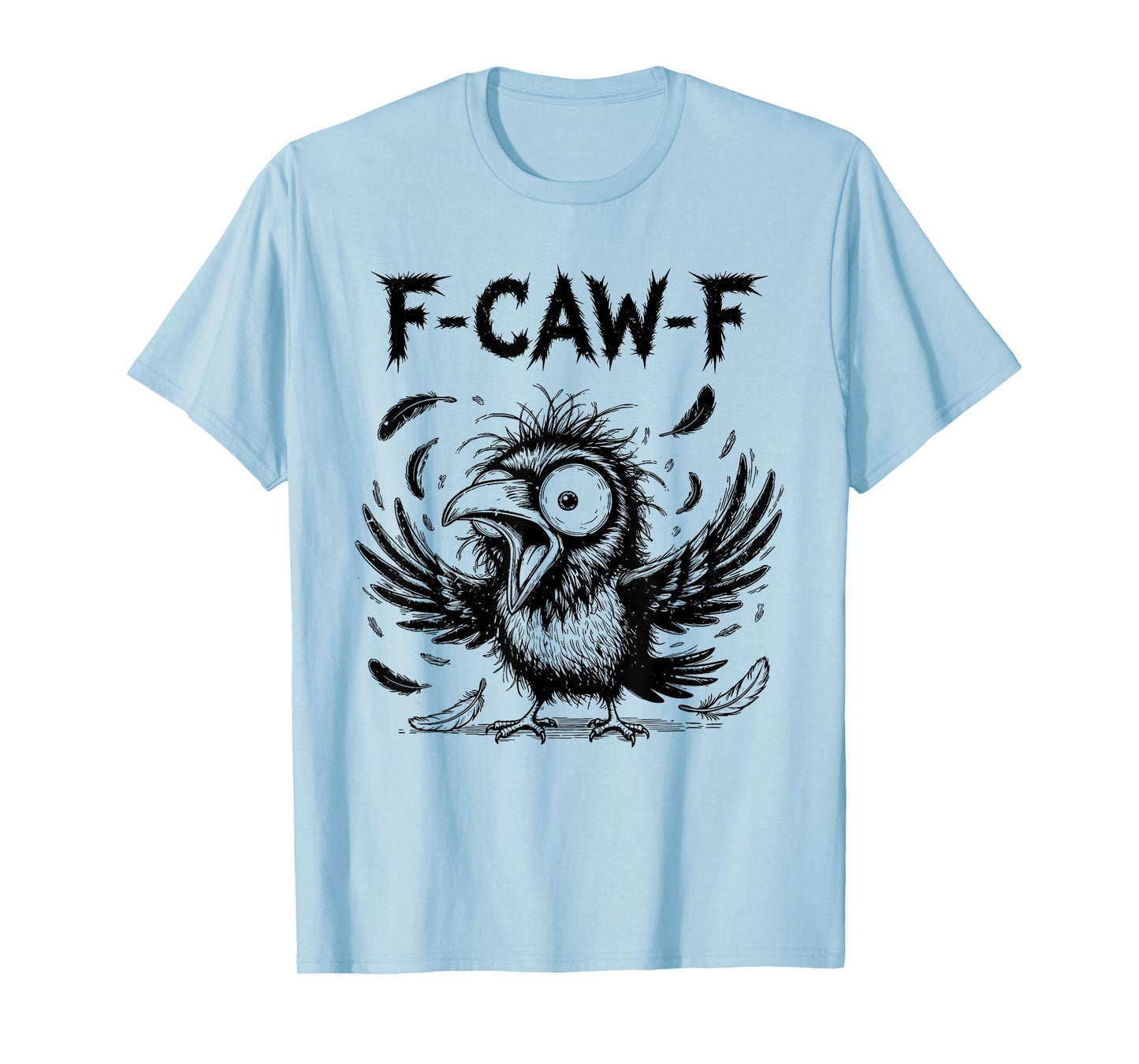 Funny Crow F-CAW-F Graphic Gothic Black Raven Moon Halloween T-Shirt