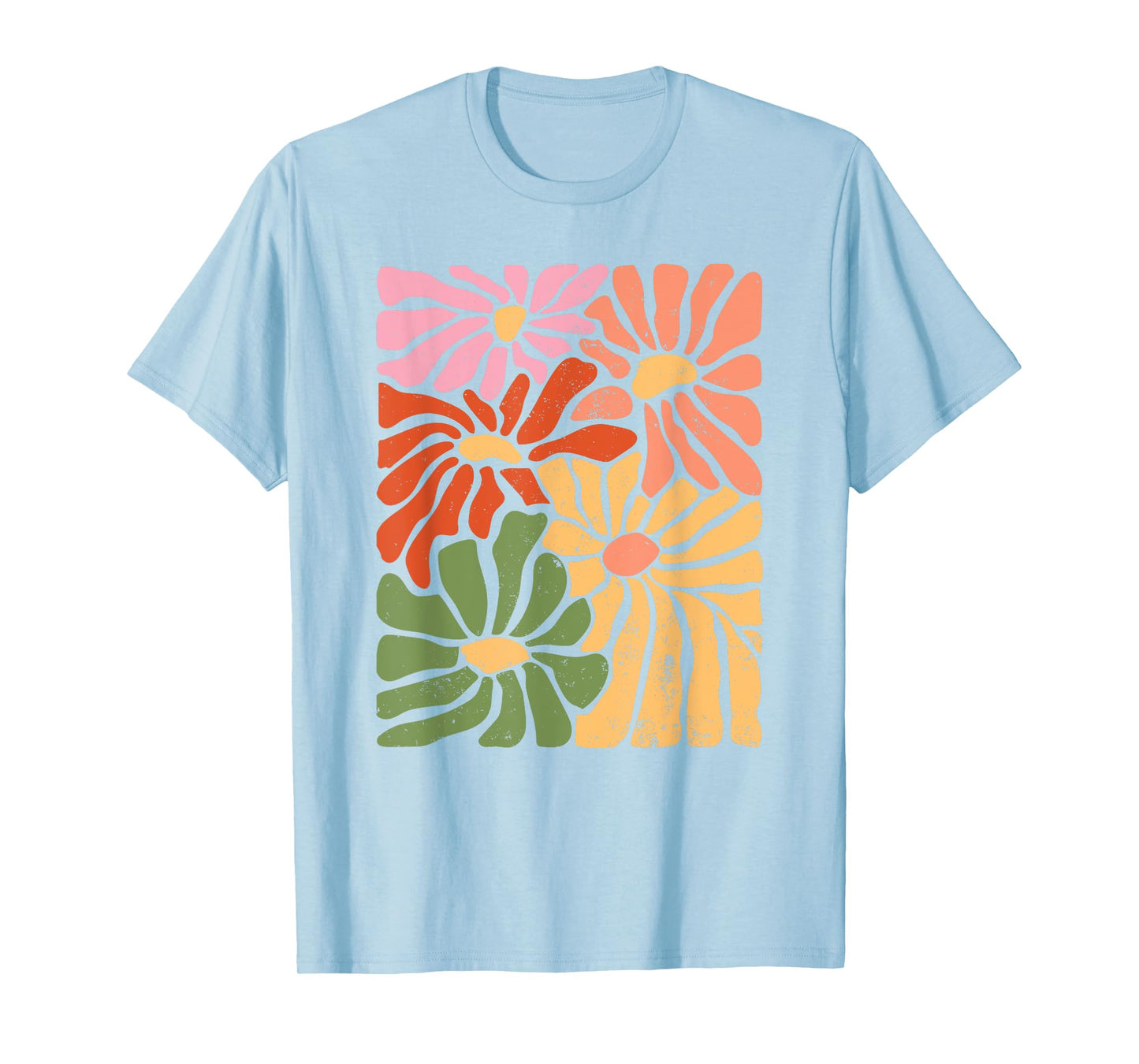 Womens Boho Floral Wildflower Cute Daisy Flower Botanical T-Shirt