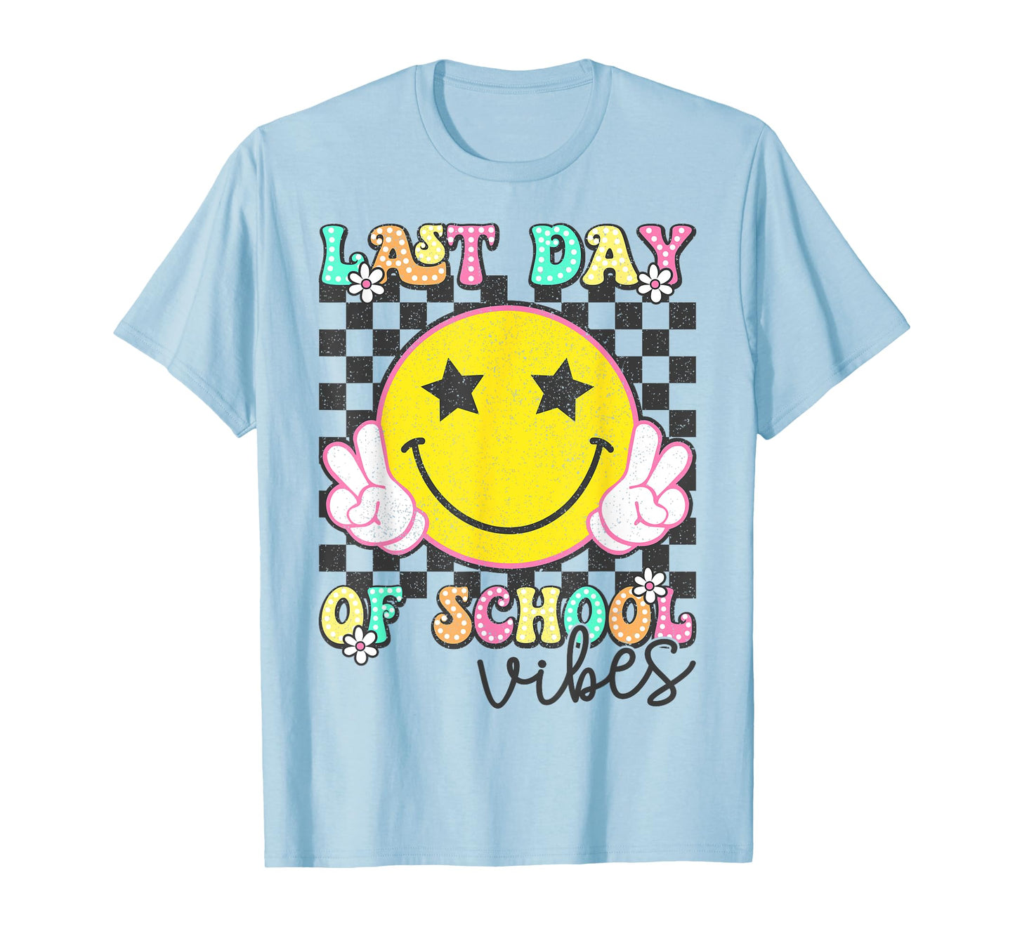 Last Day of School Vibes Groovy Graduation Kids Boys Girls T-Shirt