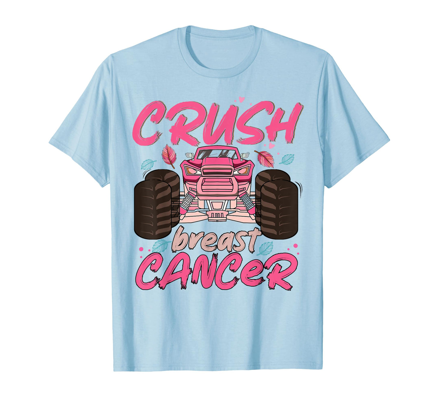 Crush Cancer Monster Truck Breast Cancer Awareness Toddler T-Shirt