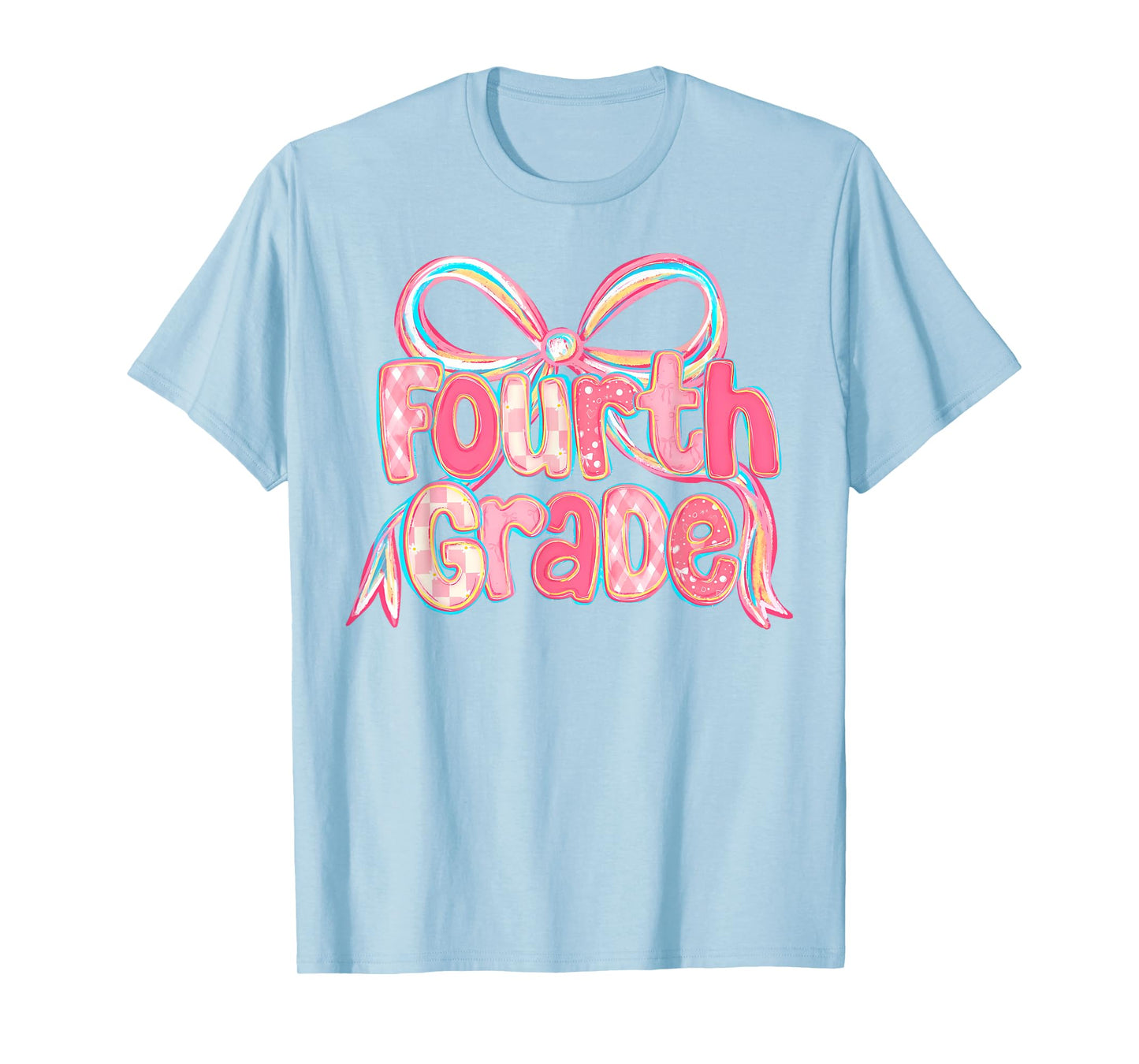 Preppy Back To School 4th Grade Coquette Bow Girls Kids T-Shirt