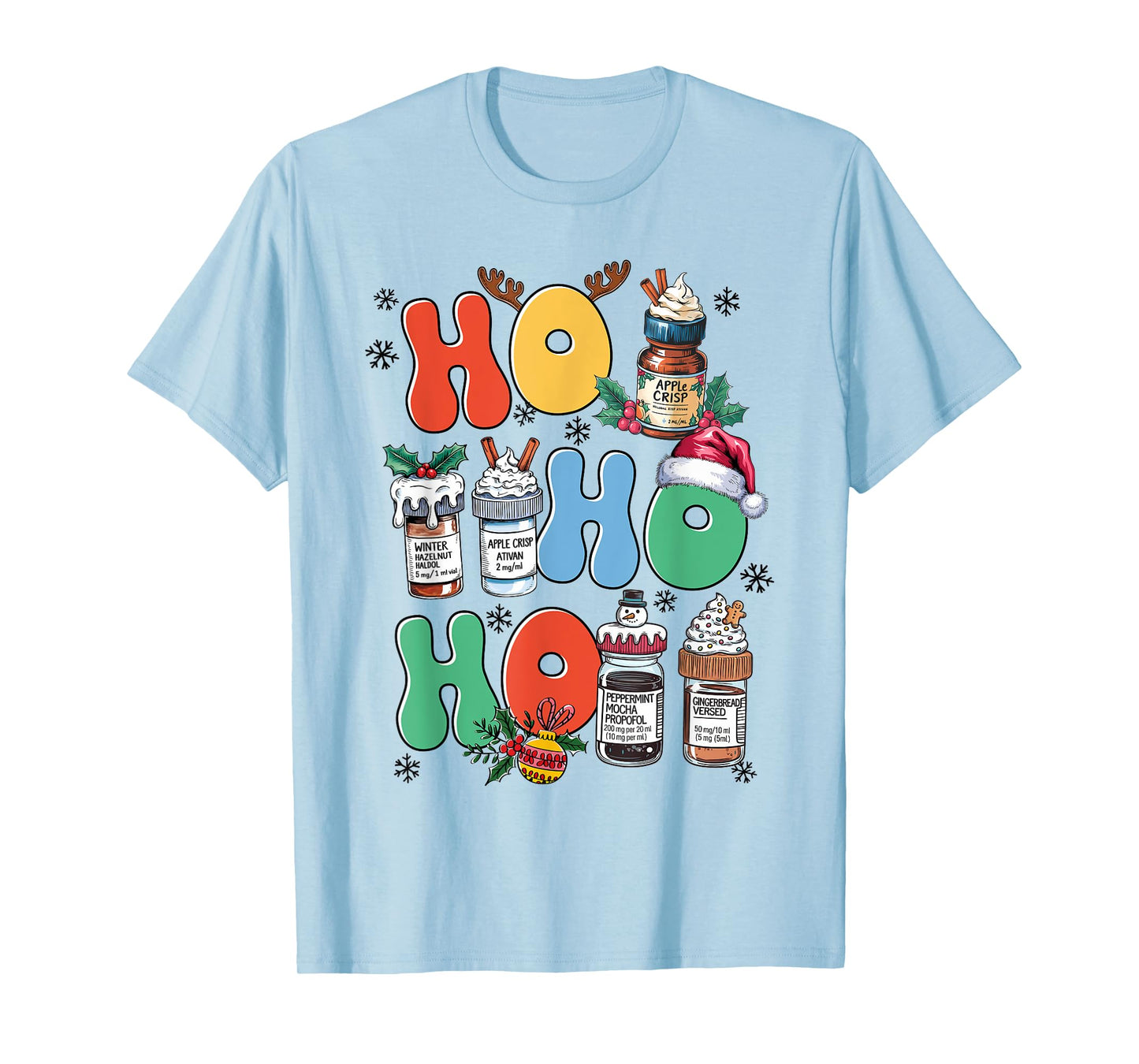 Funny Christmas ER Nurse Santa Ho Ho Medical Nursing T-Shirt