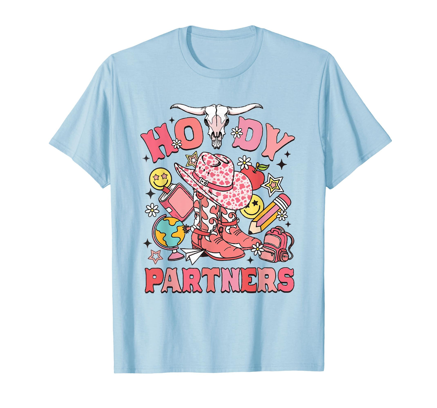 Retro Howdy Partners Cowgirl Teacher Western Back To School T-Shirt
