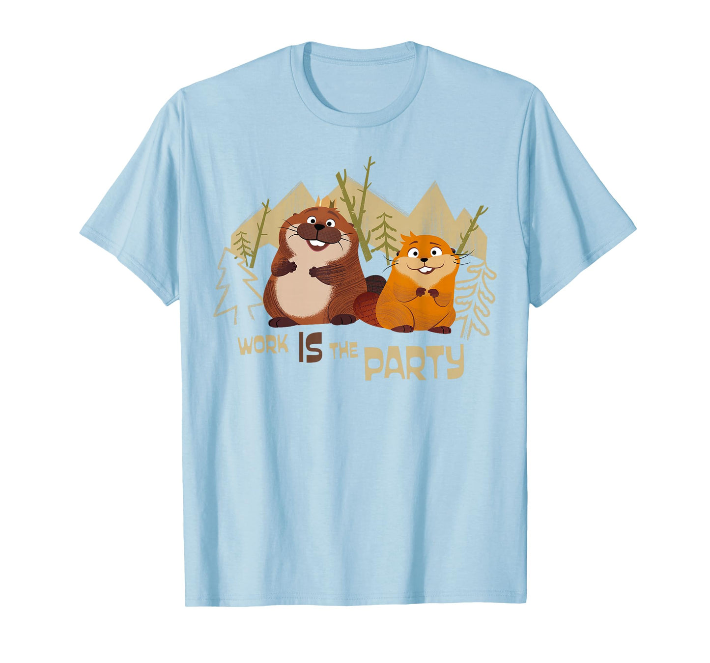 Disney Pixar Hoppers Work is The Party Mabel and King George T-Shirt - T-Shirt | Light Blue