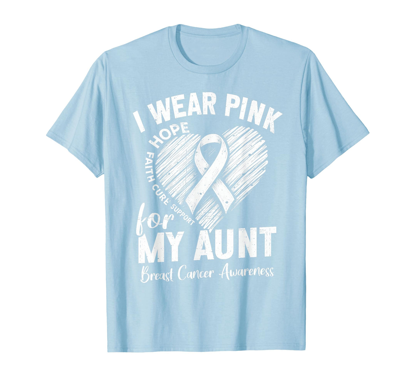 I Wear Pink for My Aunt Heart Breast Cancer Awareness Auntie T-Shirt