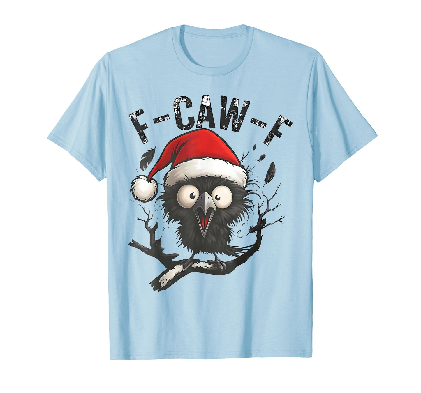 F-Caw-F Black Crow Bird Retro Vintage Christmas T-Shirt