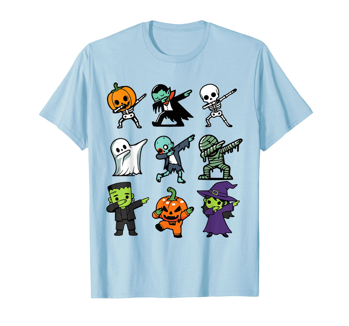 Cute Scary Halloween Characters Dabbing Spooky Season Outfit T-Shirt