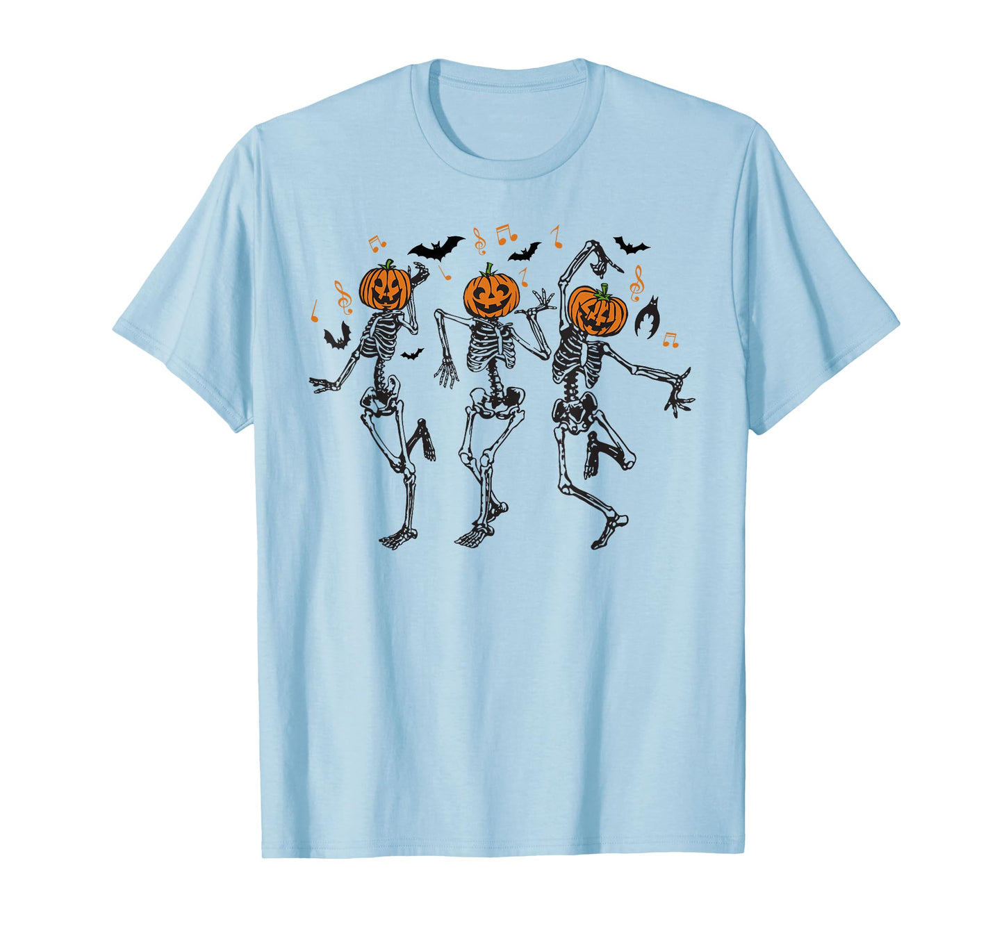 Skeleton Dancing Skull Pumpkin Halloween Dance Men Women T-Shirt