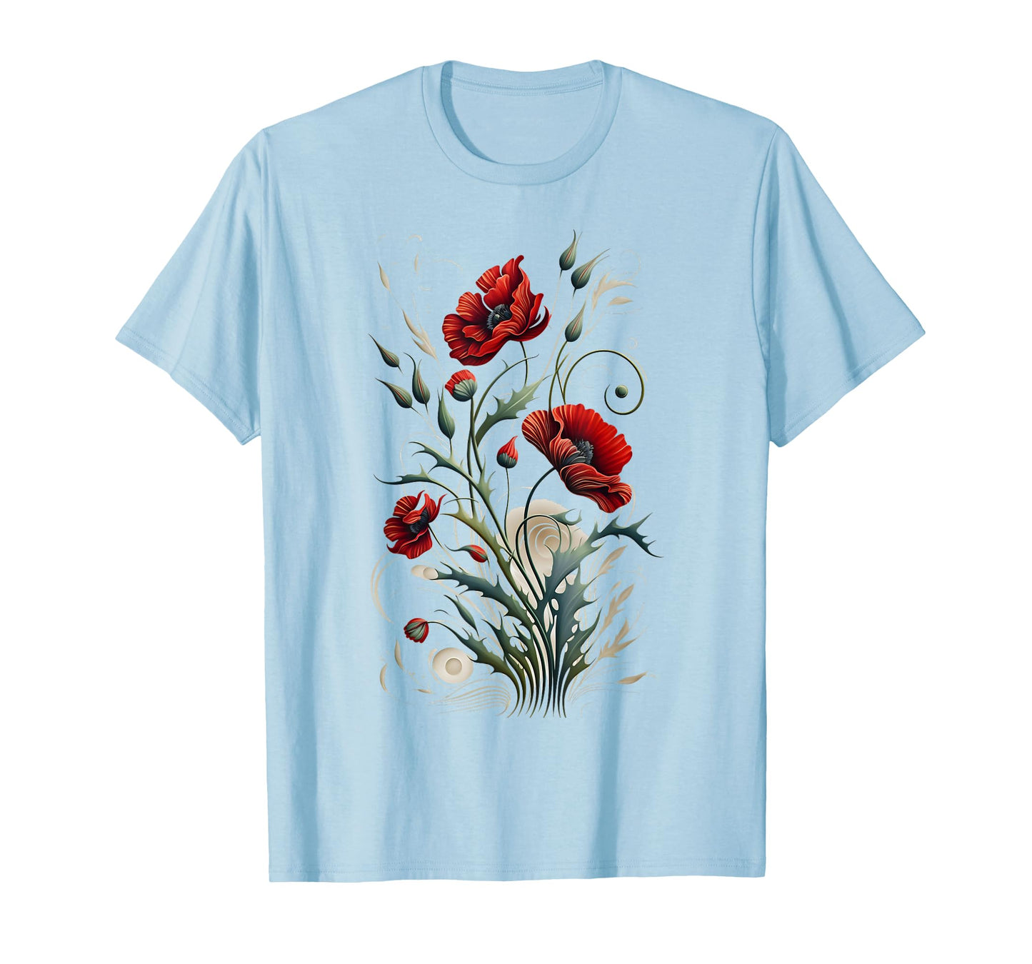 Poppies spring bloomers summer flower vintage garden Men Women Kids T-Shirt