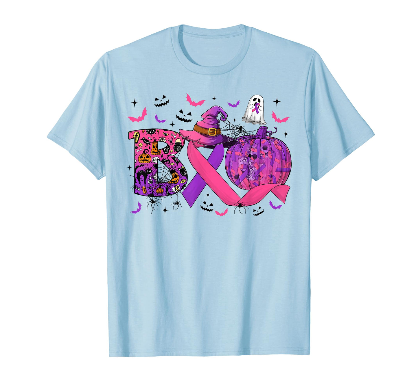Boo Domestic Violence Breast Cancer Pink & Purple Ribbon T-Shirt