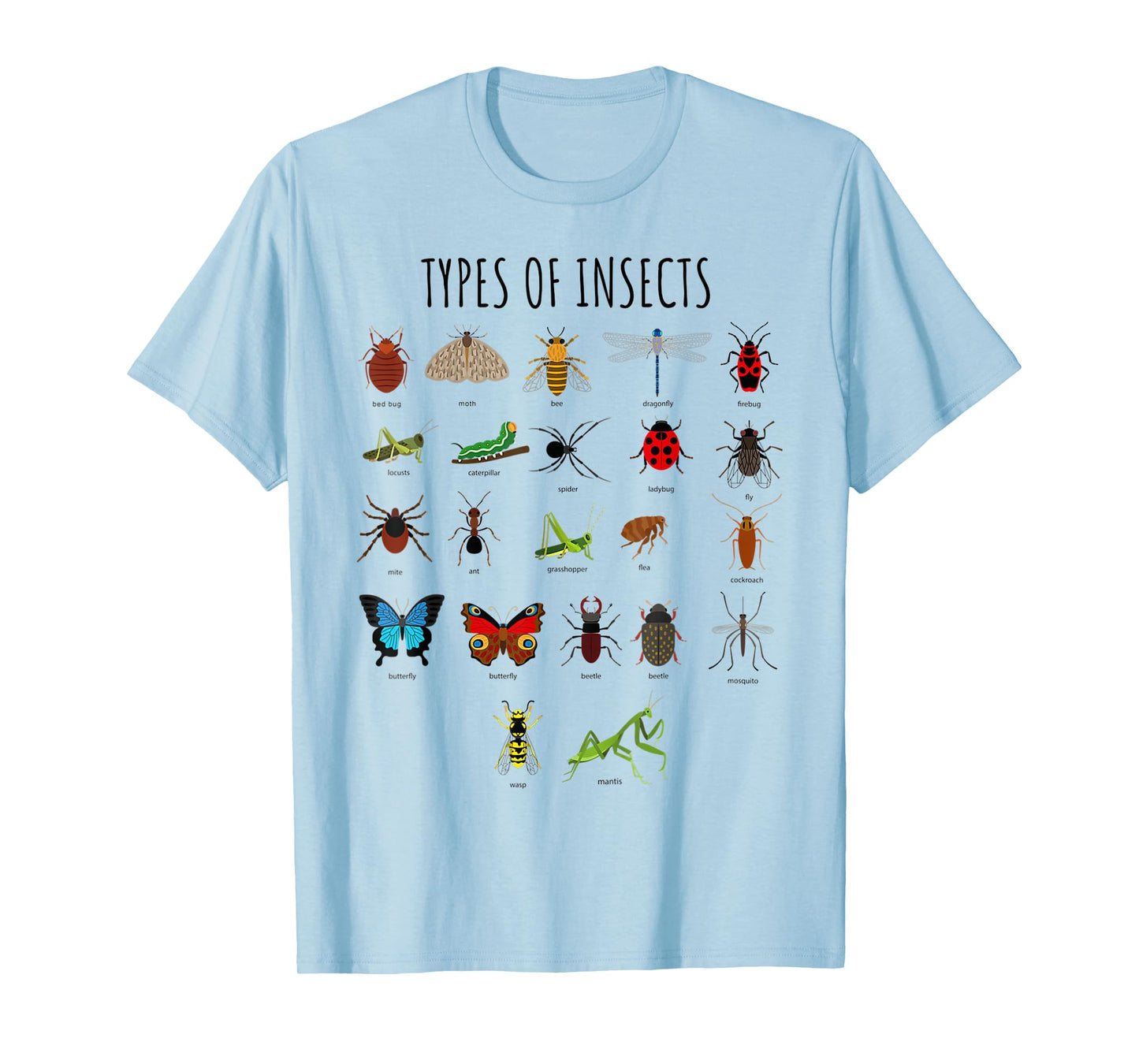 Kids Types Of Insects Bug Identification Science T-Shirt