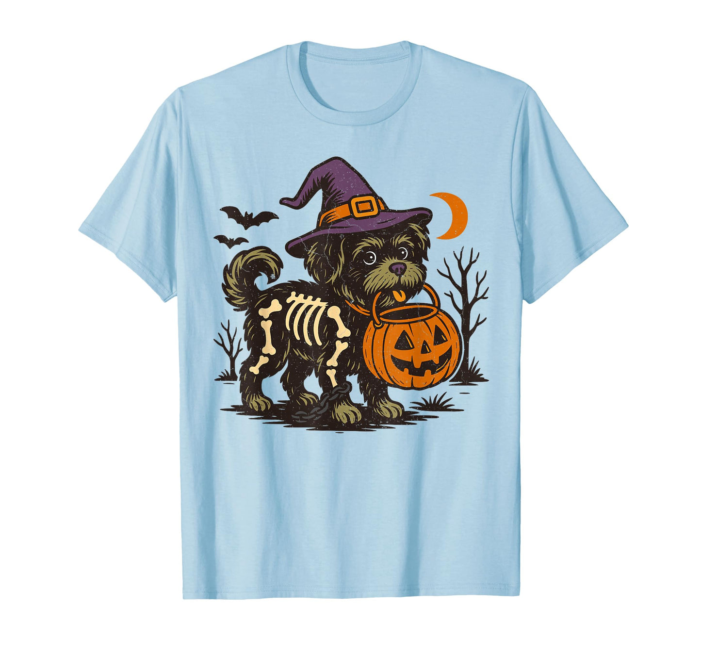 Halloween Shih Tzu Tees Dog Skeleton Spooky Chinese Lion Dog T-Shirt