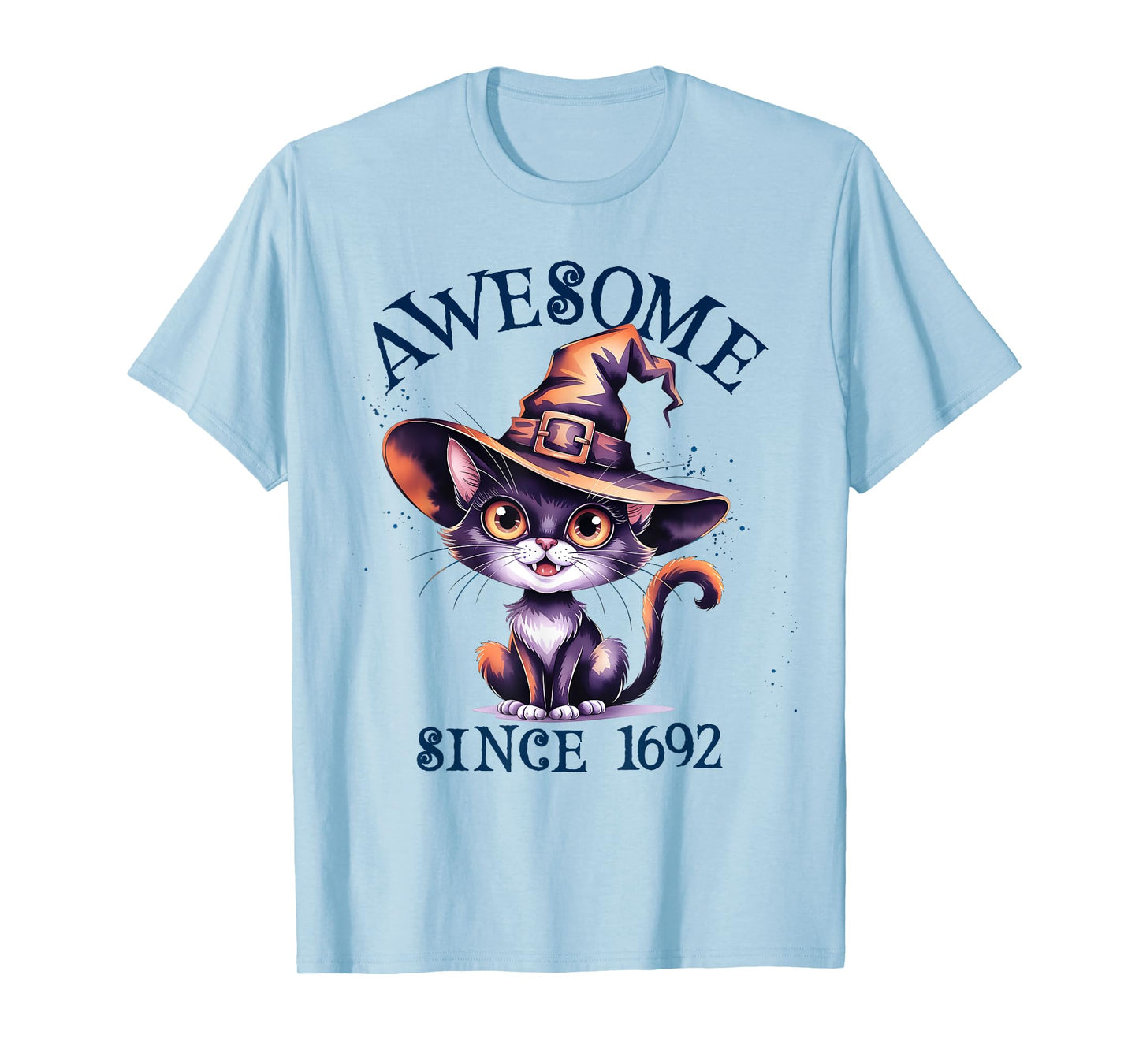 Kawaii Awesome Cat Witch Since 1692 Witchy Wicca Dad Witches T-Shirt