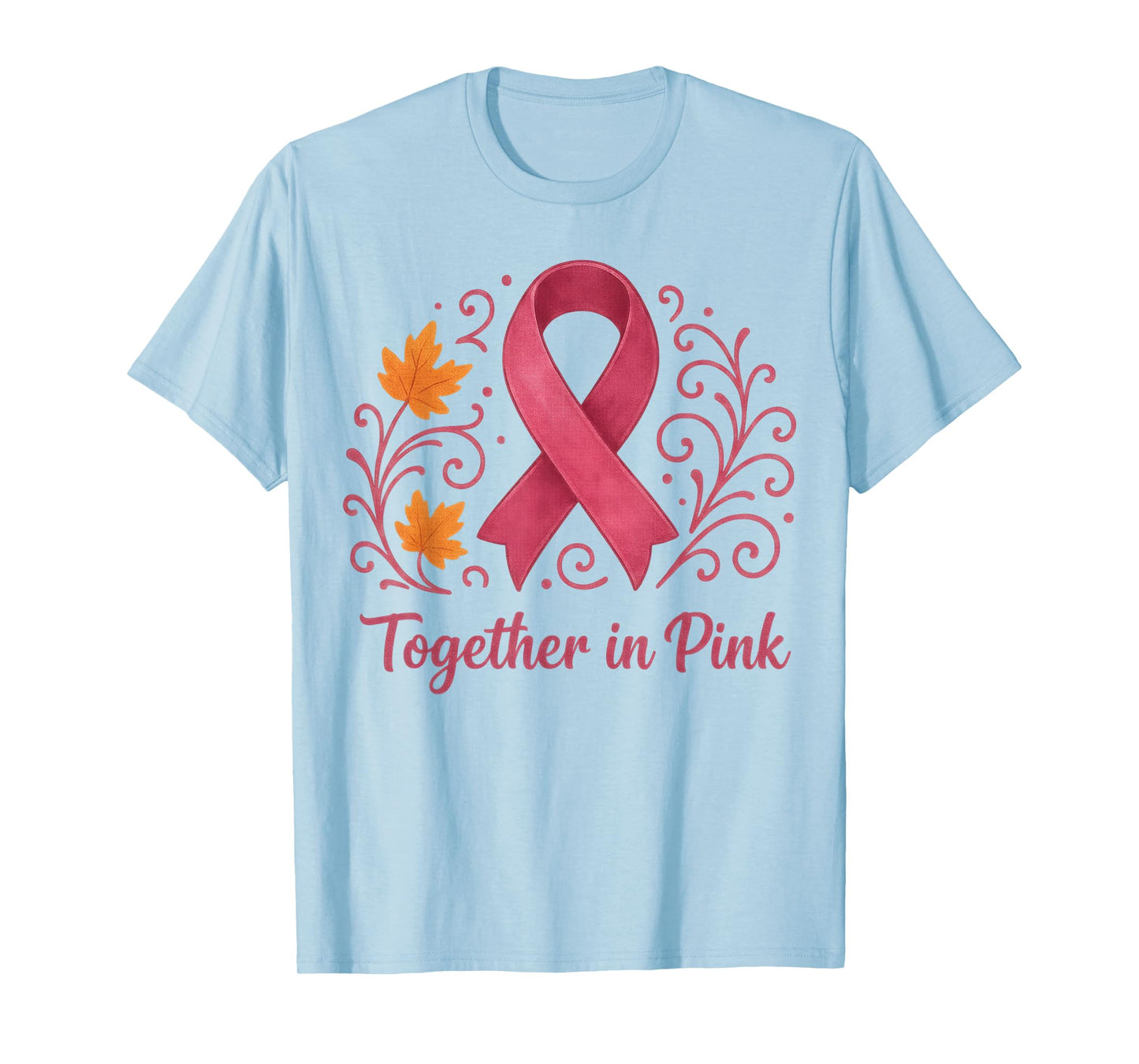 Breast Cancer Awareness Pink Ribbon Fall Support T-Shirt