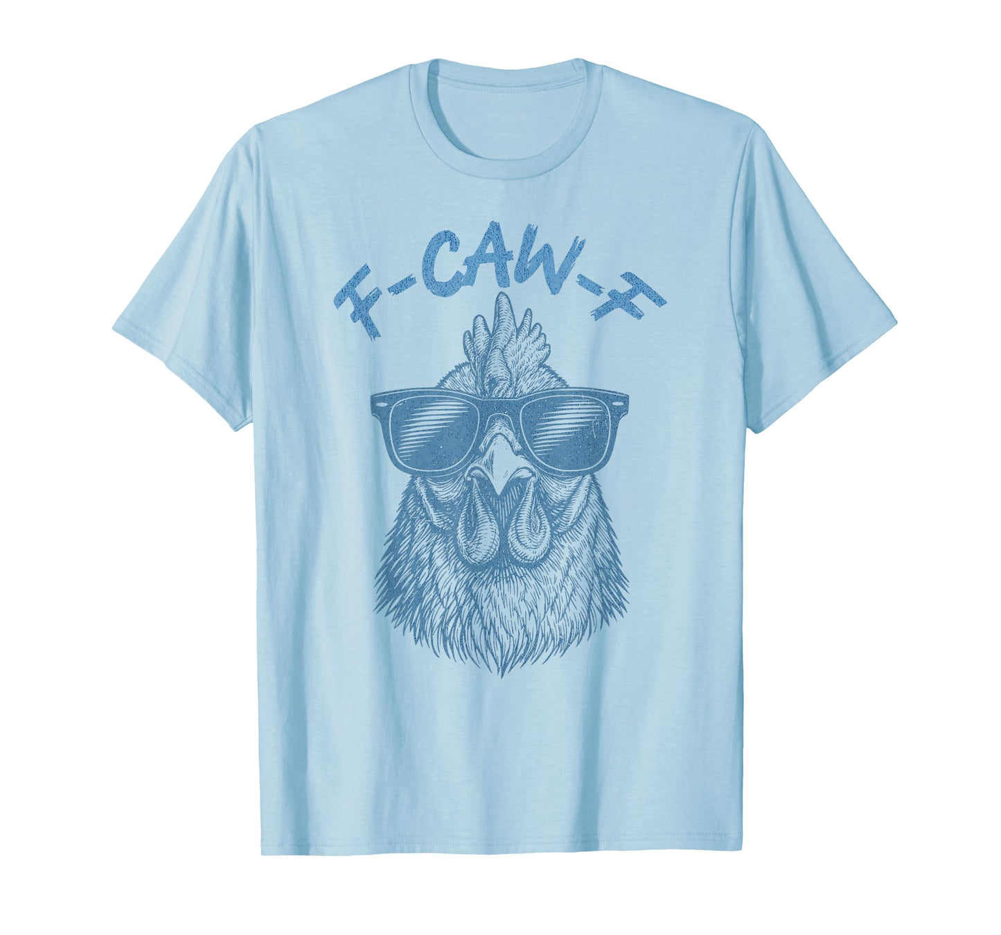 Funny Vintage Sunglasses Rooster Antisocial Chicken F-Caw-F T-Shirt
