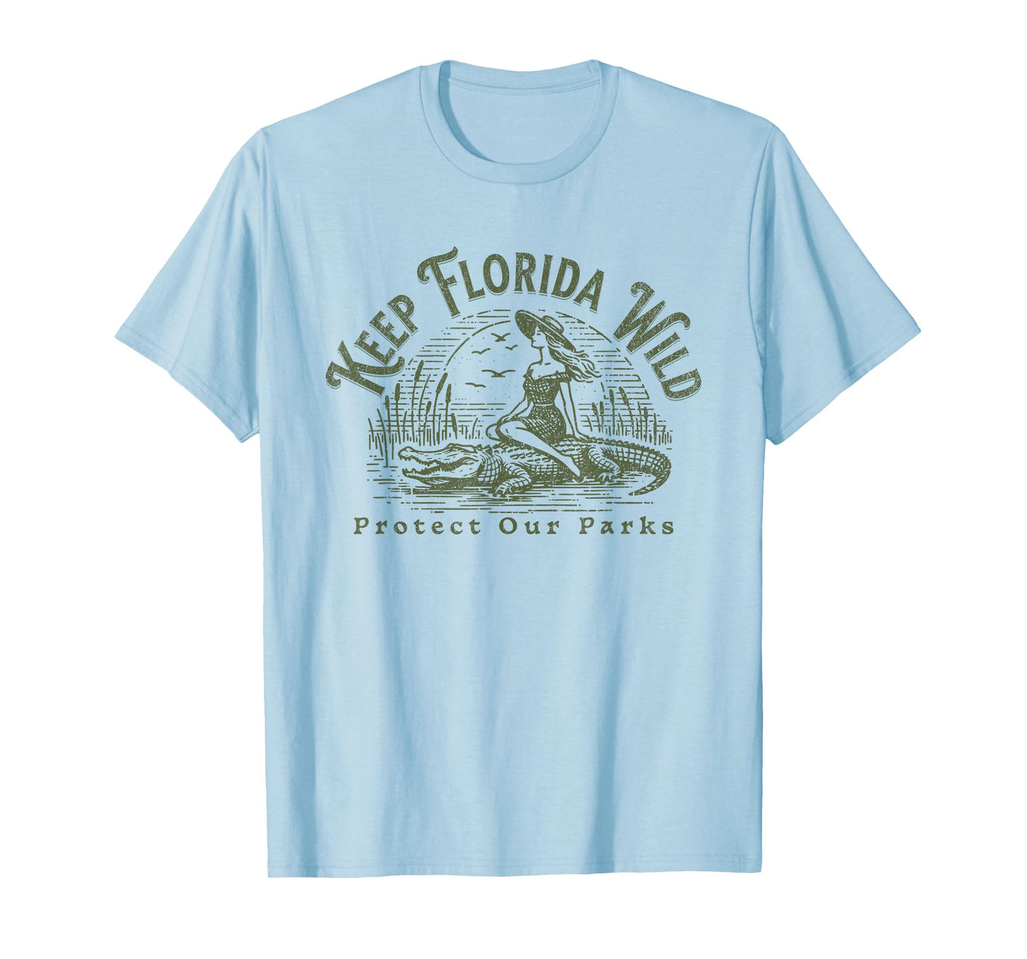 Womens Florida Wildlife Parks Keep Florida Wild Alligator T-Shirt