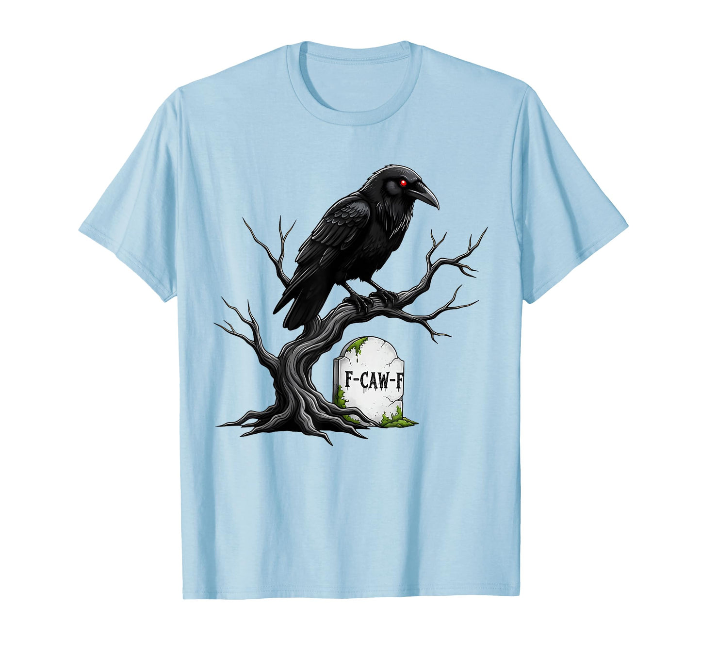 Halloween Black Crow F-Caw-F Funny Black Bird Men Women T-Shirt