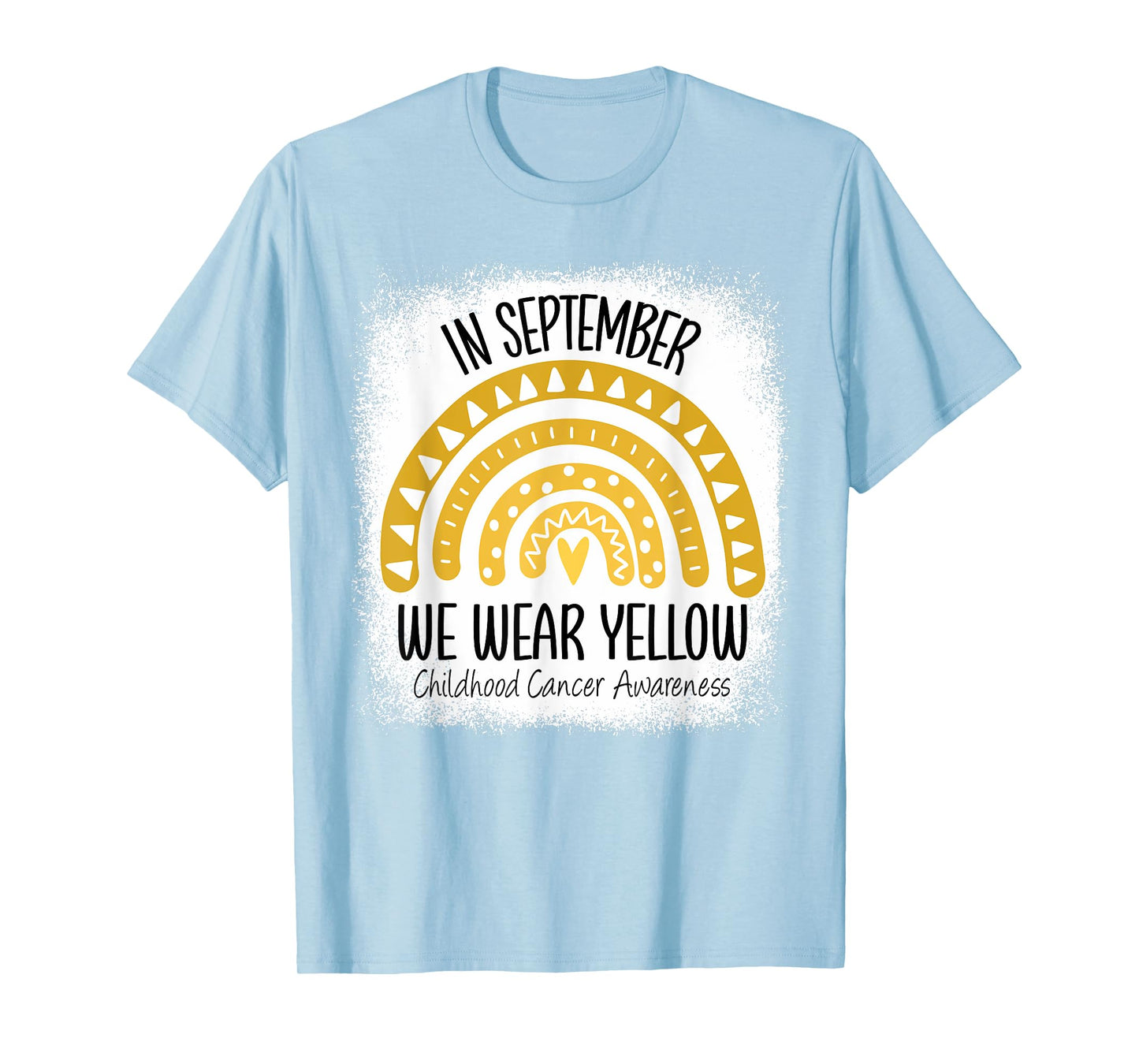 Rainbow September We Wear Yellow Childhood Cancer Awareness T-Shirt