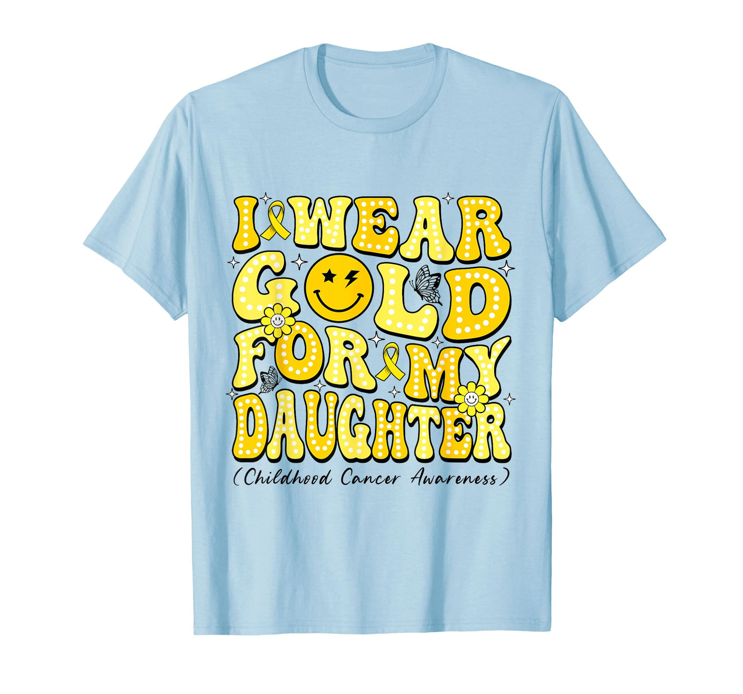 I Wear Gold For My Daughter Disco Ball Childhood Cancer T-Shirt