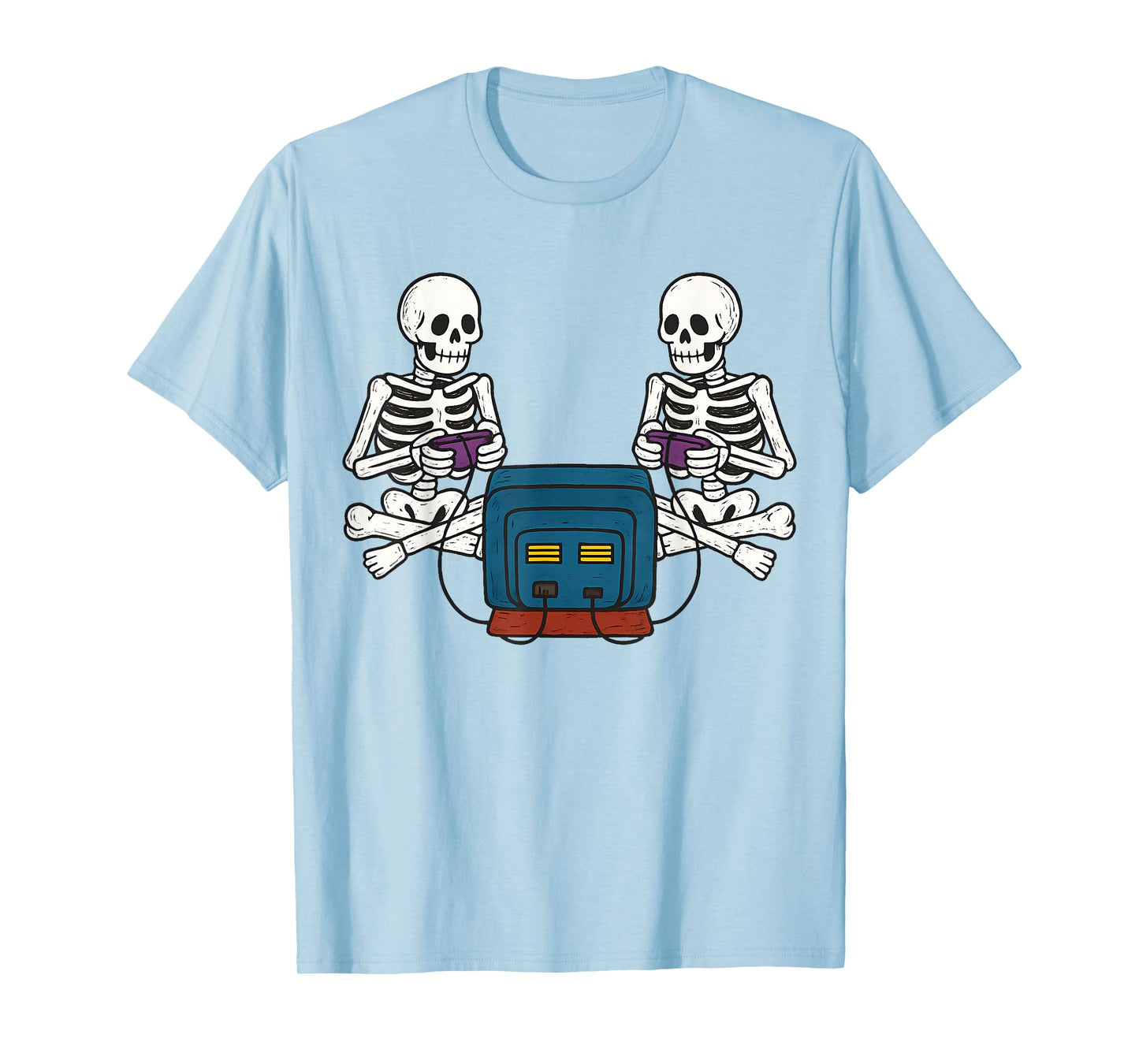 Funny Gamer Skeleton Halloween Video Gaming Costume Men Boys T-Shirt