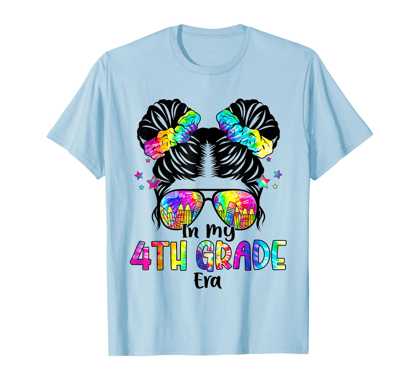 In My 4th Grade Era Messy Bun Fourth Grade Back To School T-Shirt