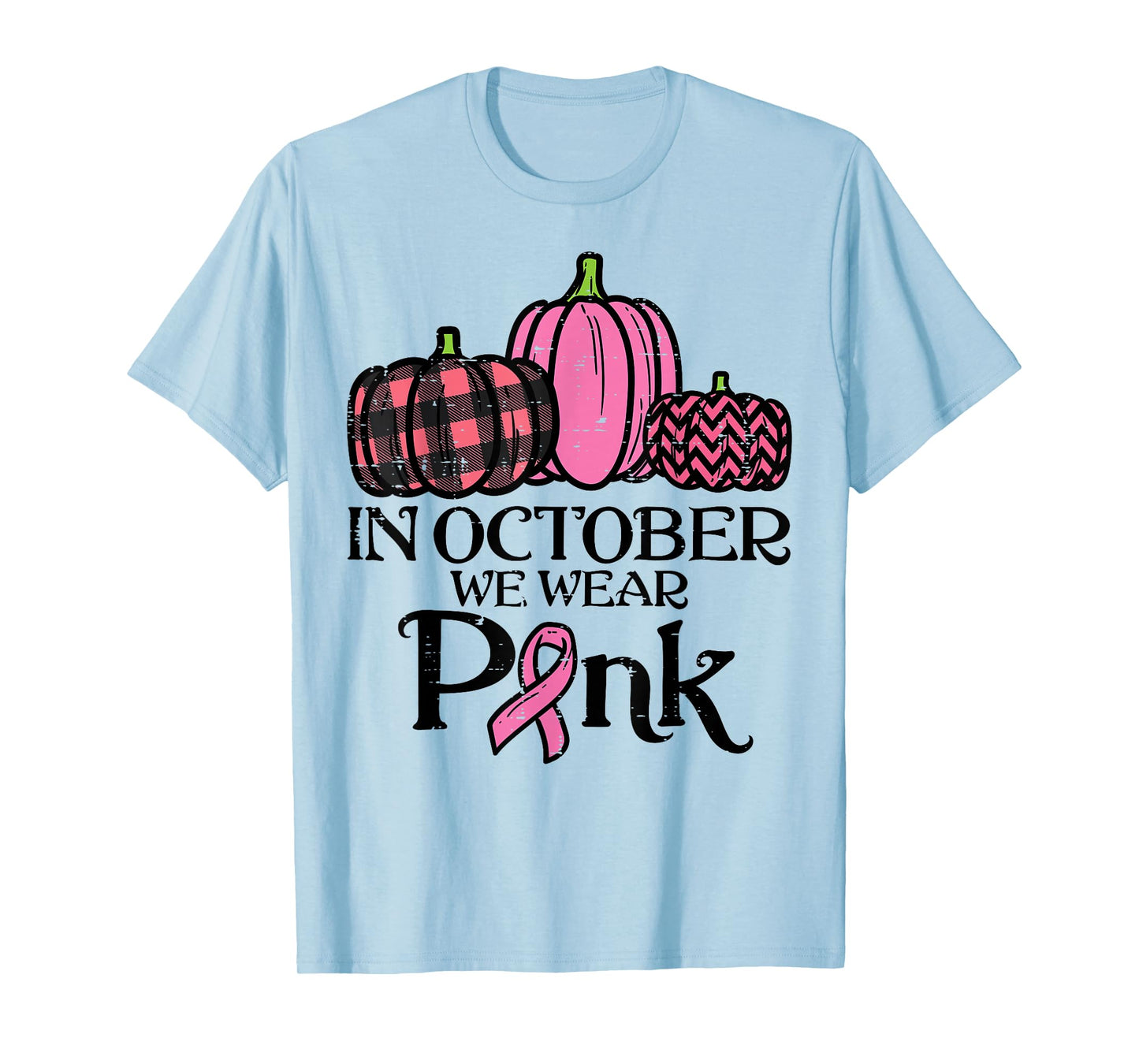 In October We Wear Pink Leopard Breast Cancer Awareness T-Shirt