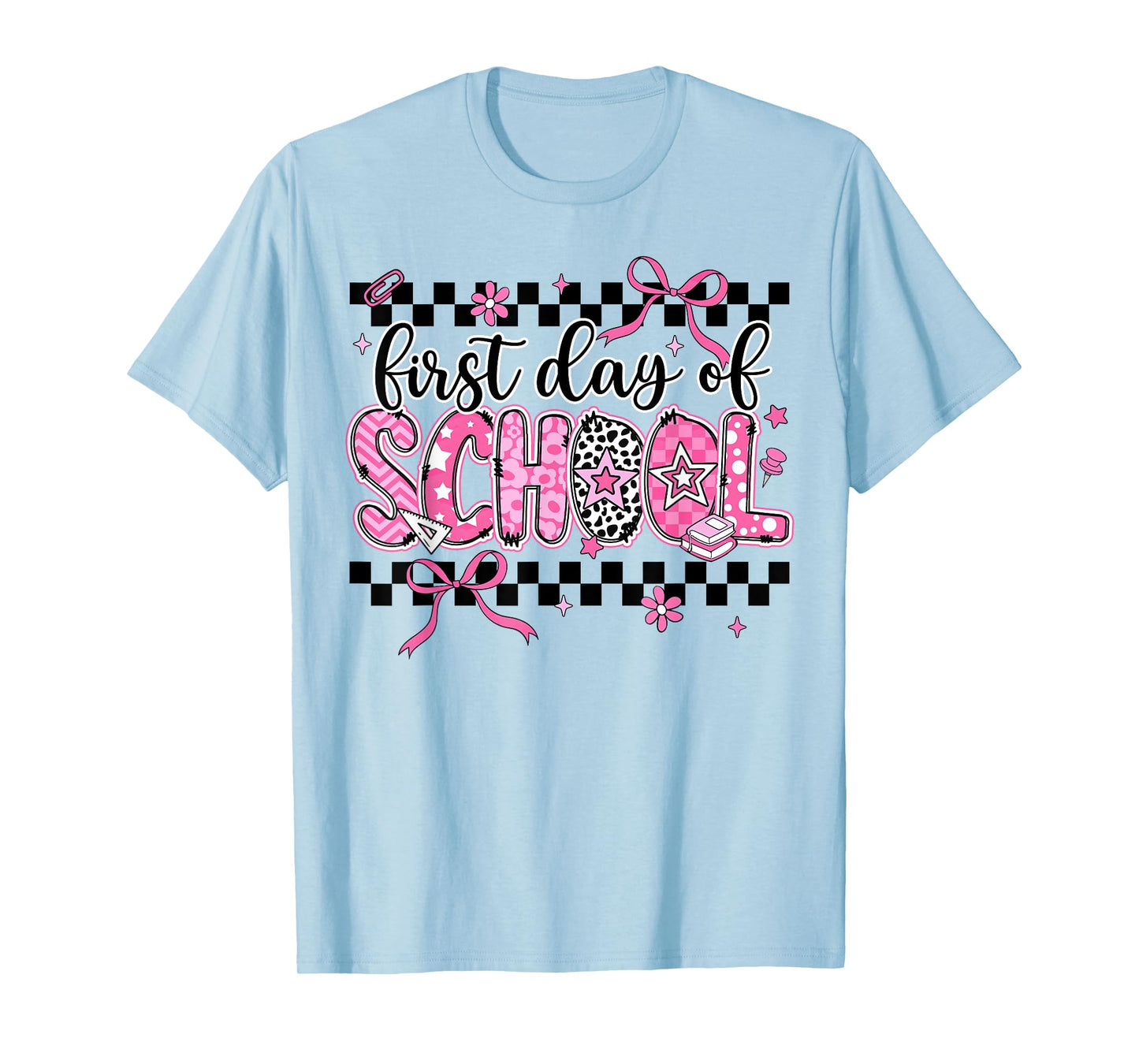 First Day Of School Coquette Bow Back To School Girls T-Shirt