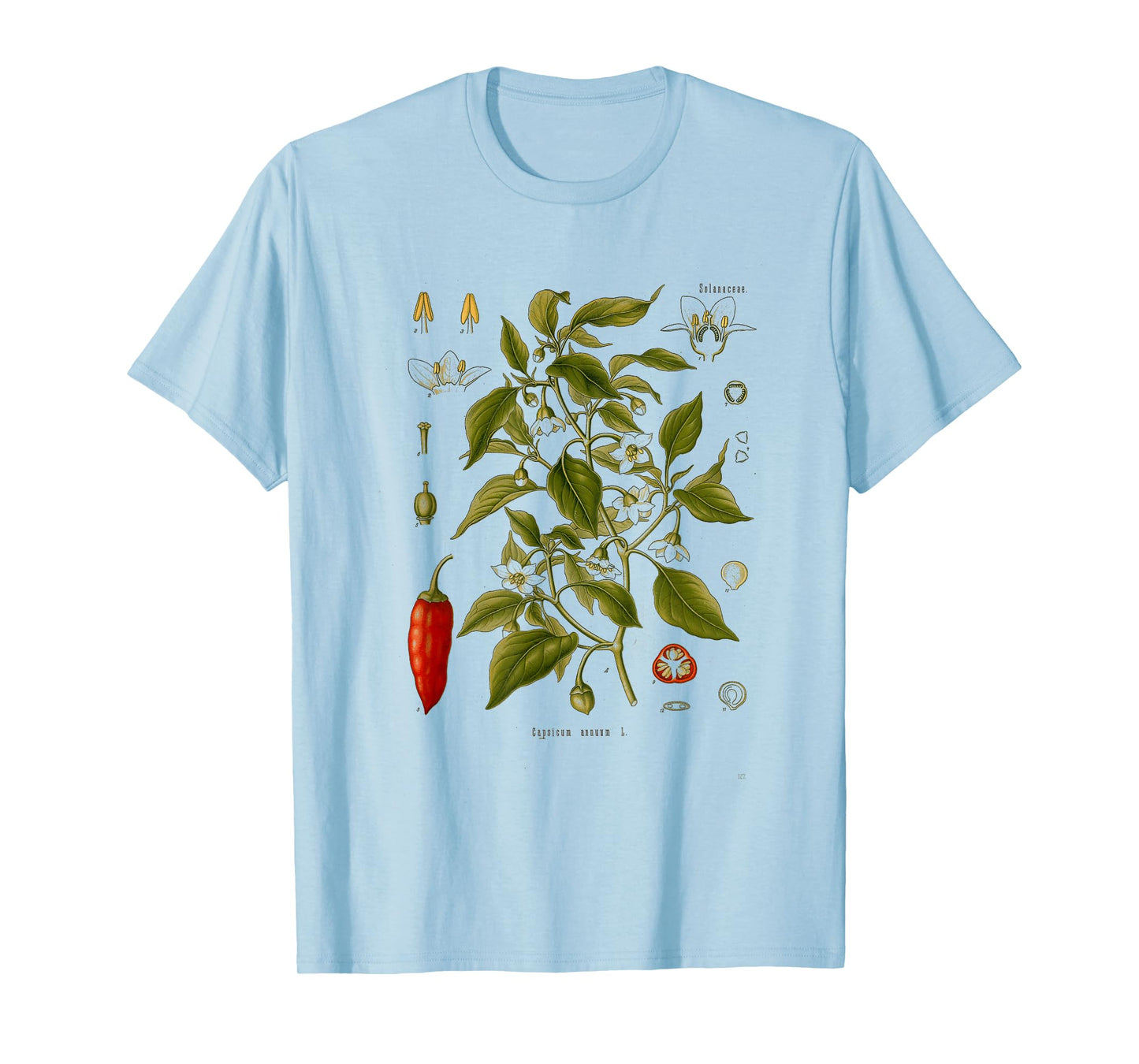 Vintage Botanical chili red peppers Garden Botany T-Shirt