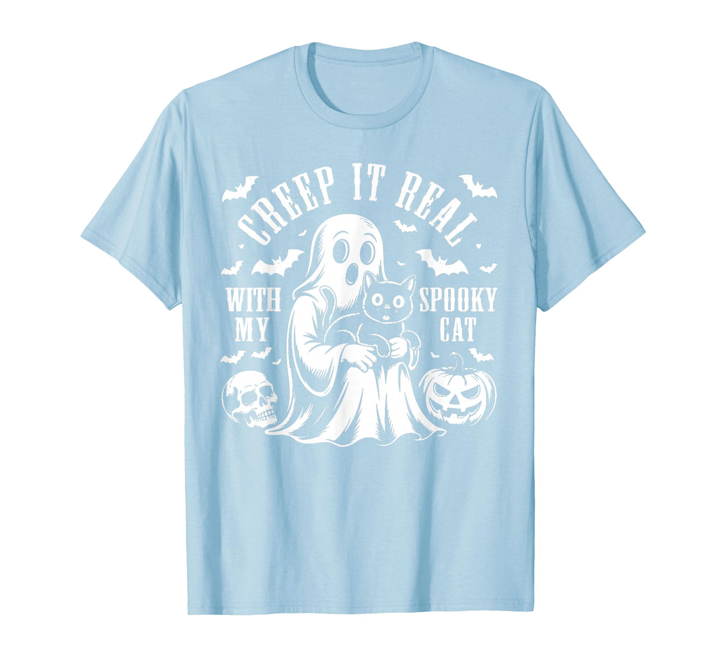 Funny Pet Halloween Ghost Creep It Real, with My Spooky Cat T-Shirt