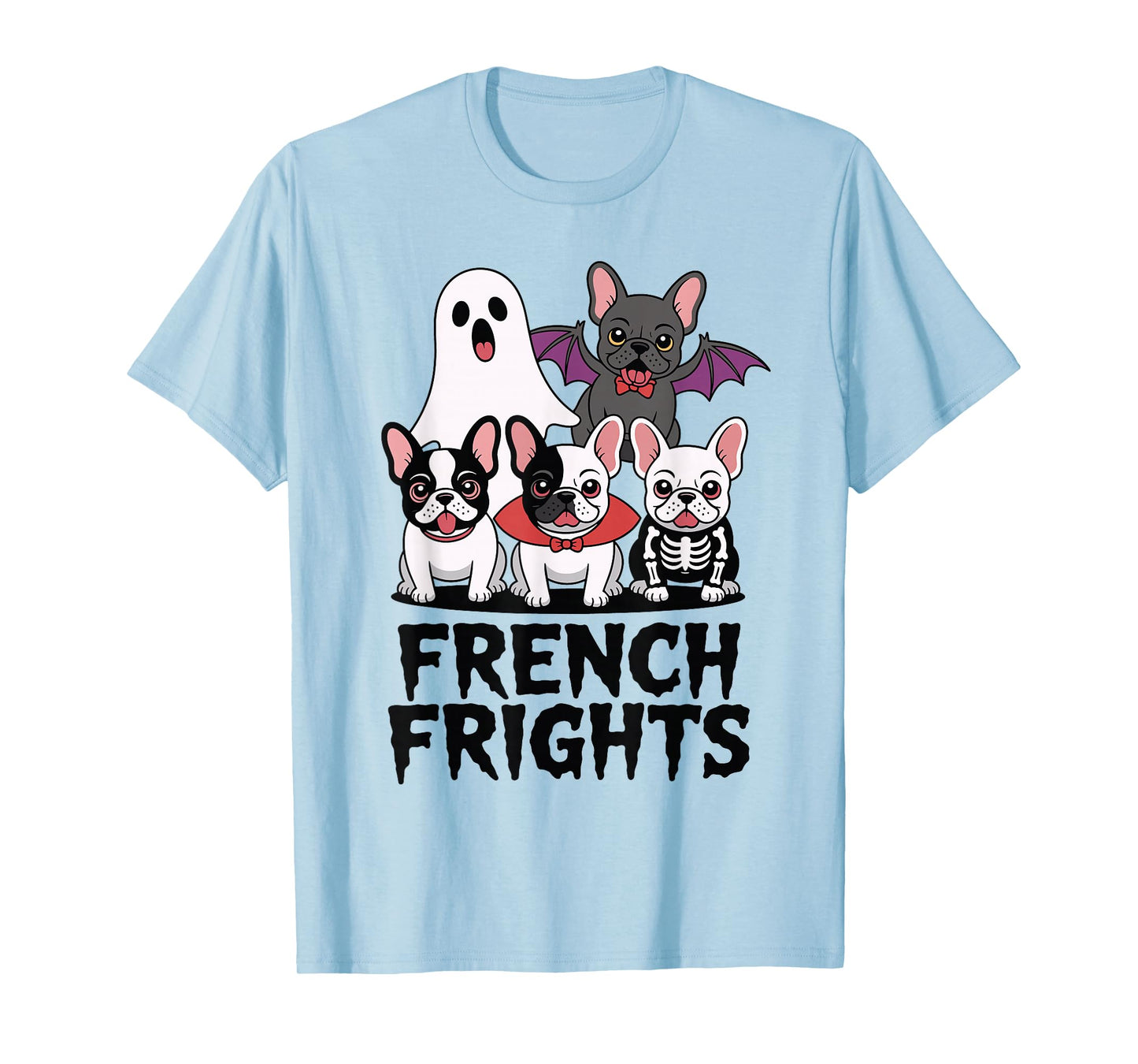 French Frights Bulldog Funny Halloween Dog Pun Costume Mom T-Shirt
