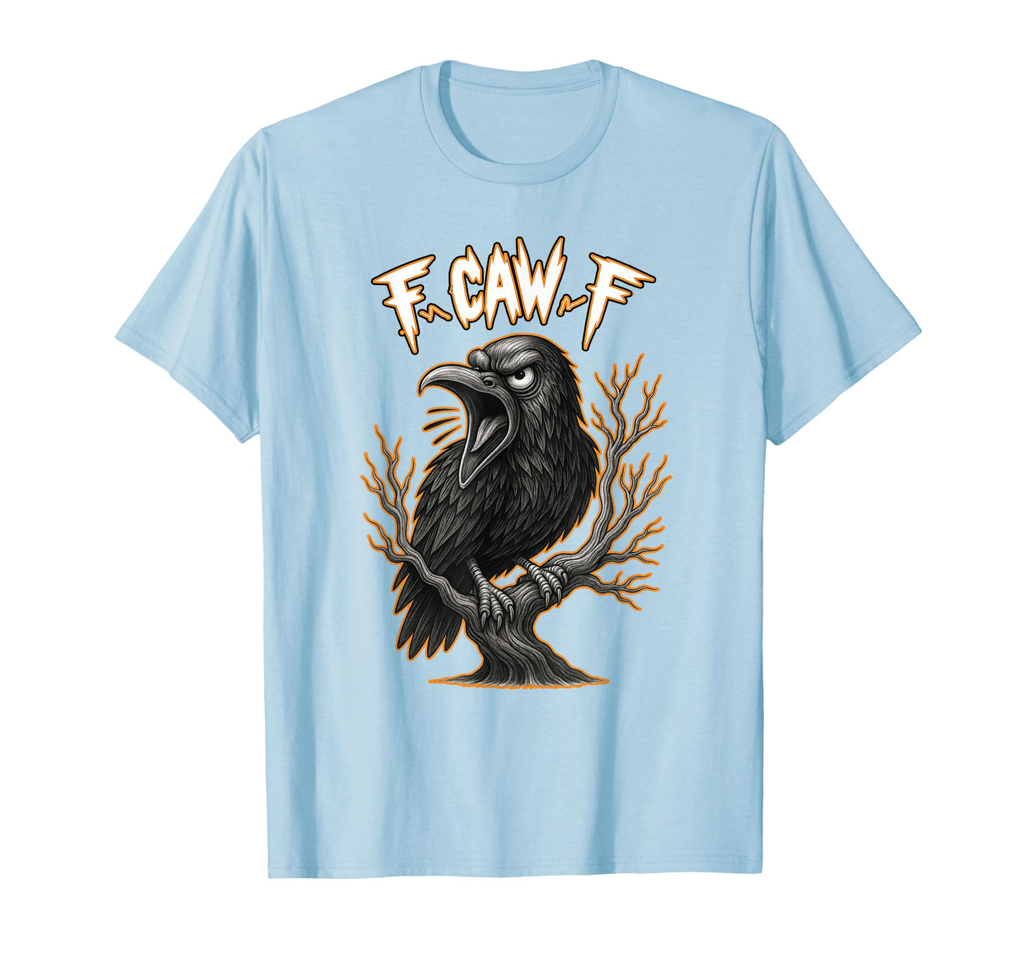 F-CAW-F Crow Shirt Funny Vintage-Look Lazy Halloween Costume T-Shirt