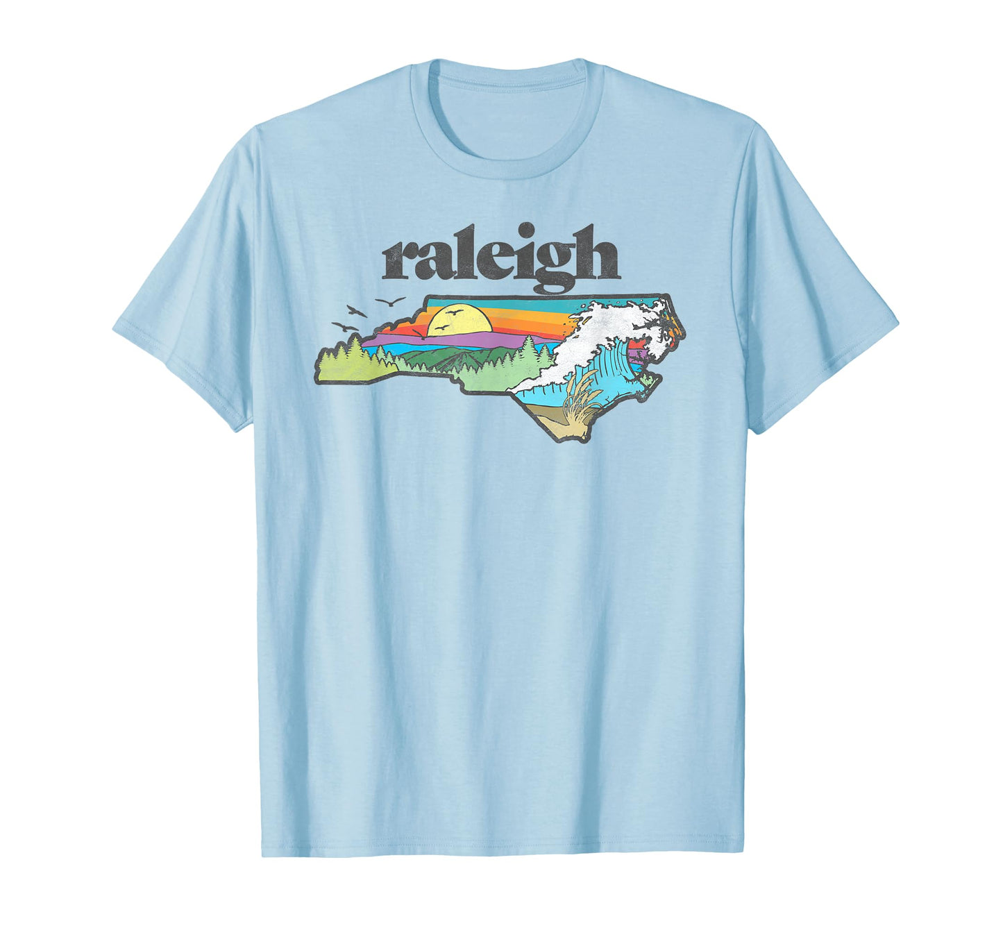 Raleigh North Carolina Outdoors Retro Nature T-Shirt