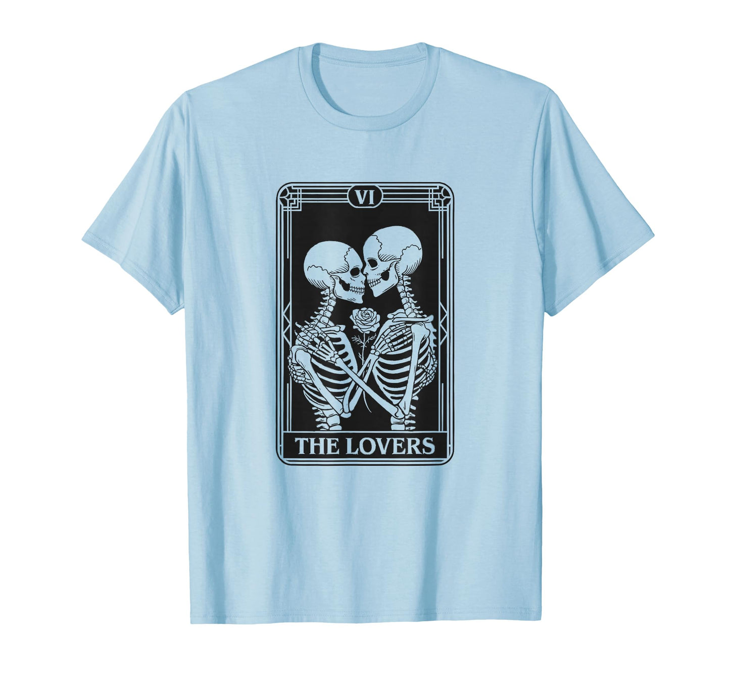 The Lovers Skeleton Tarot Card Astrology Goth Halloween T-Shirt
