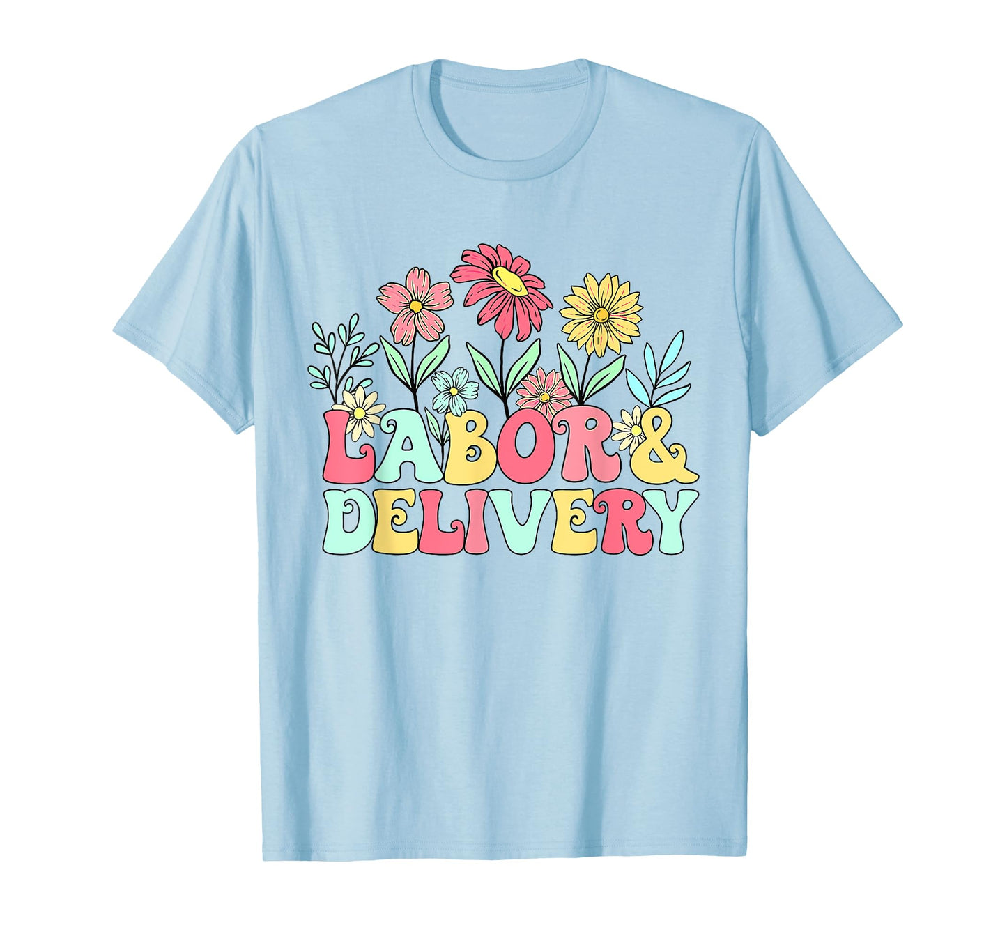 Retro Wildflowers Labor & Delivery Nurse Shirt, L&D Gift T-Shirt