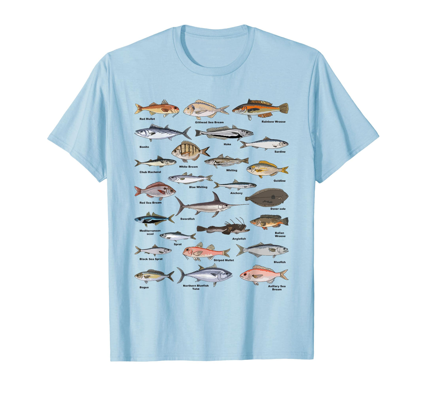 Vintage Fish Identification Chart Fishing T-Shirt