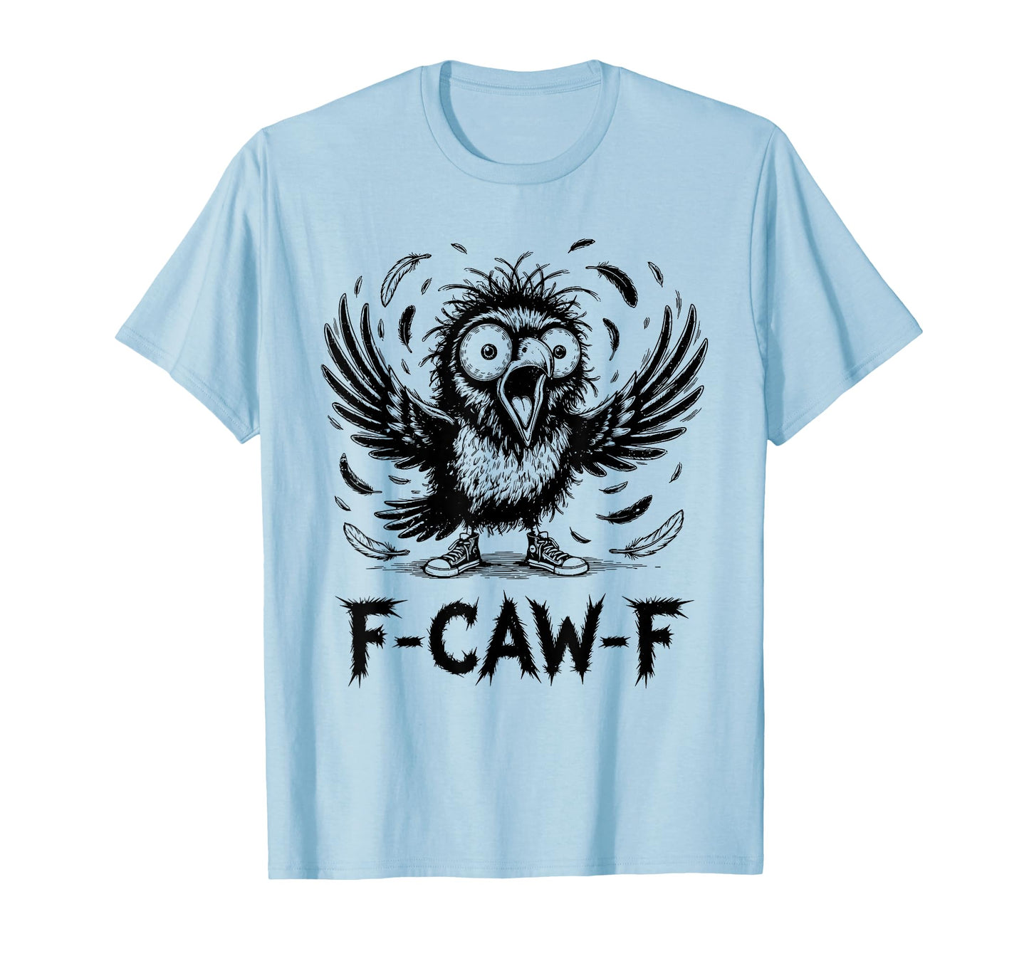 Funny Crow F-CAW-F Graphic Gothic Black Raven Moon Halloween T-Shirt