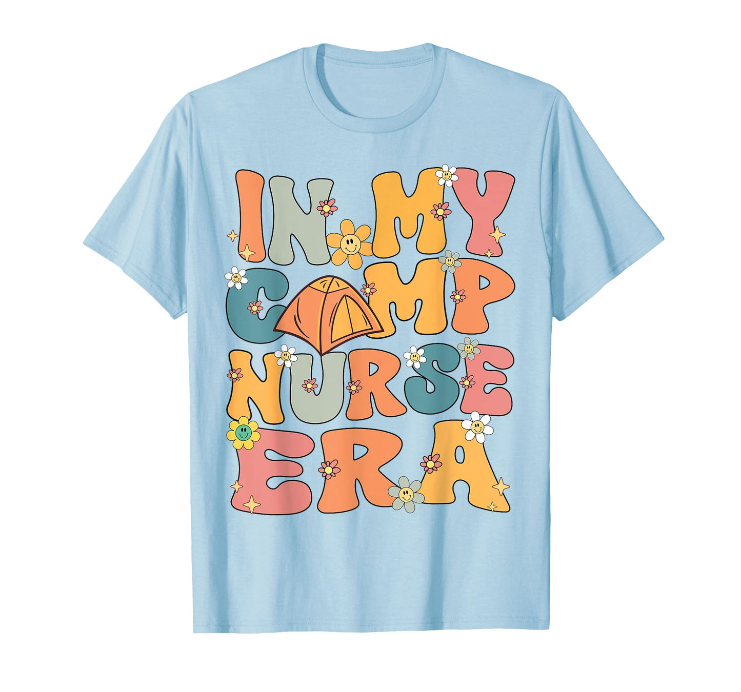 In My Camp Nurse Era Retro Groovy Summer Camp Nurse Cute Men Women Girls Kids T-Shirt
