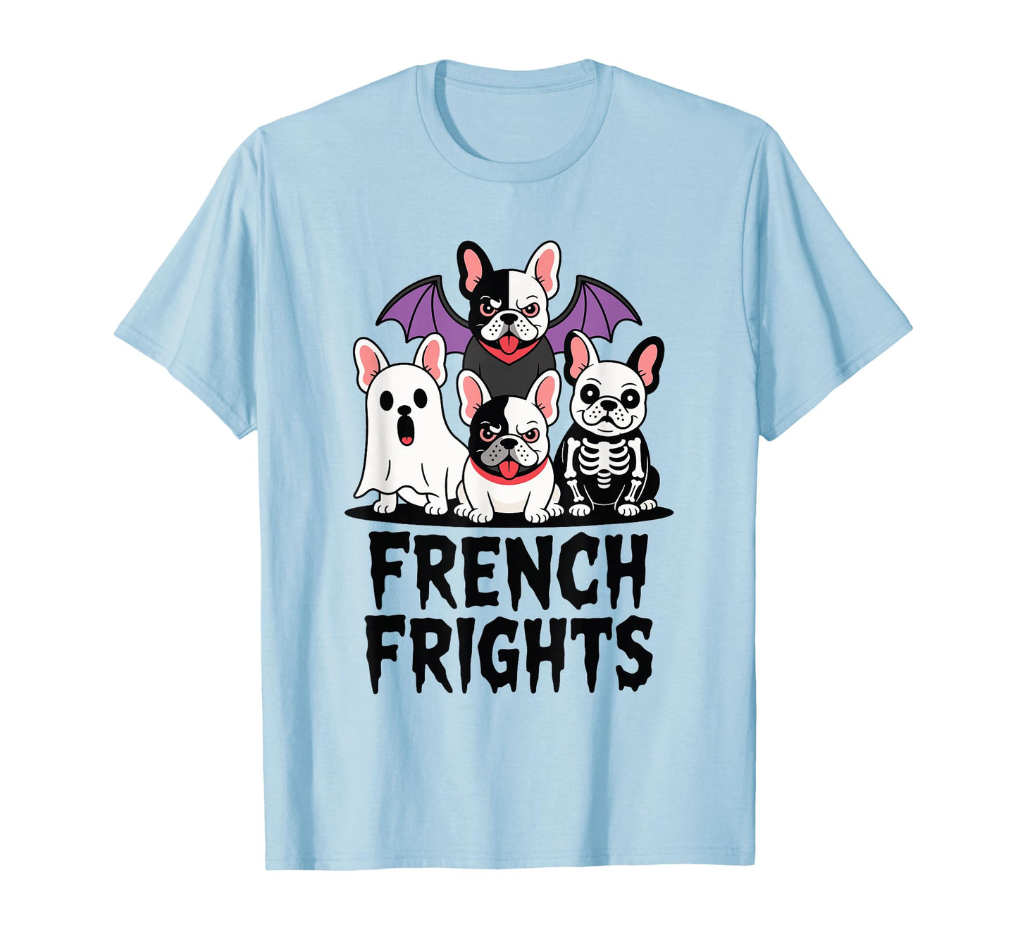 Funny Halloween French Frights Bulldog Costume Dog Pun Mom T-Shirt
