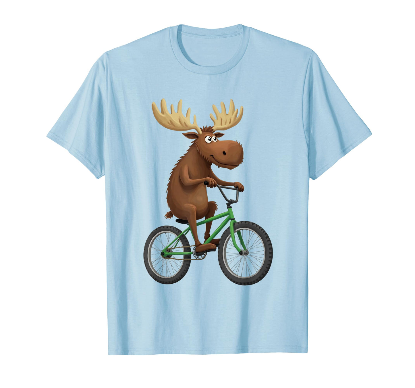 Cute Moose Riding a Bicycle Adorable Cyclist T-Shirt