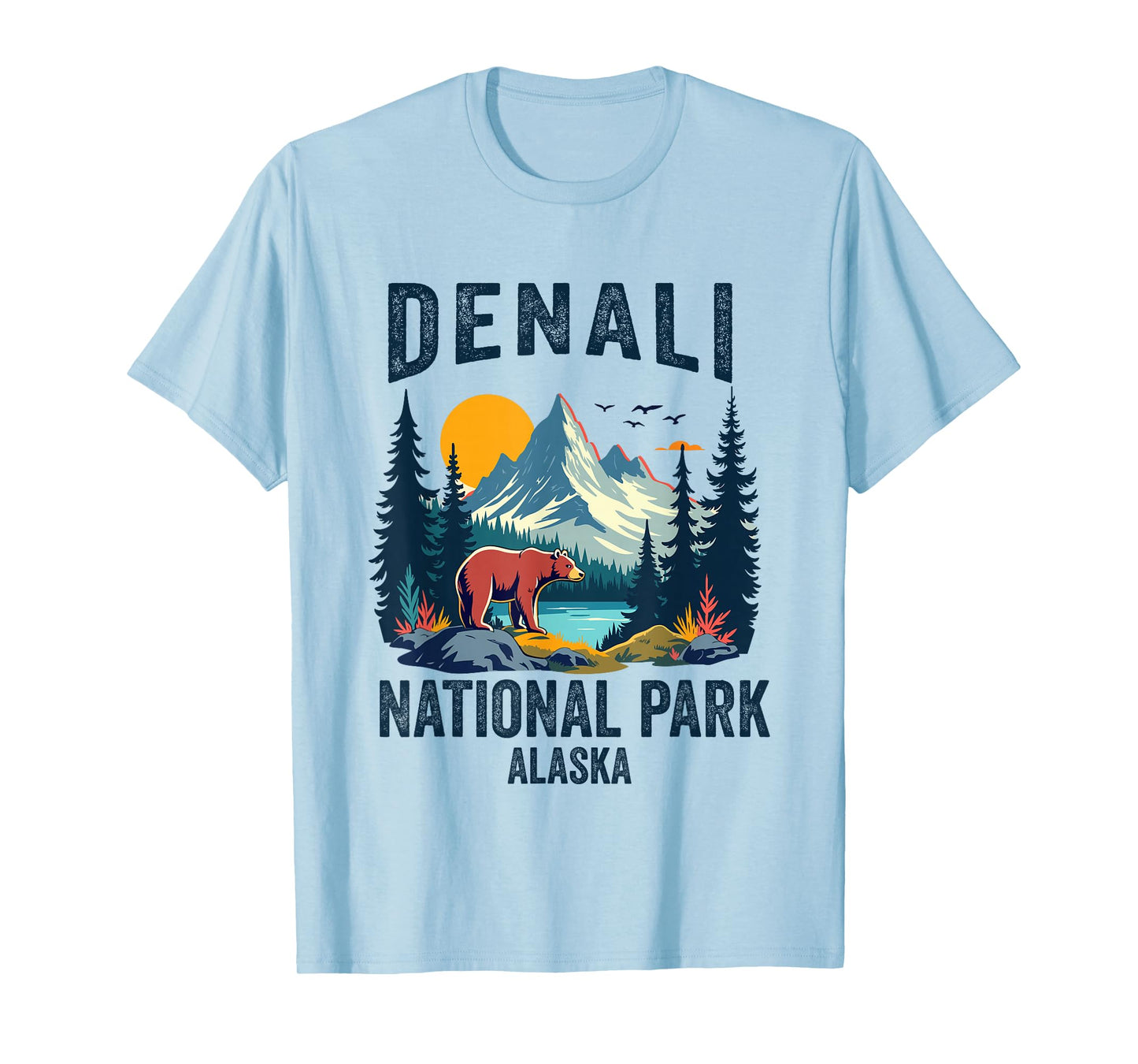 Denali National Park Souvenir Alaska Retro For Men Women T-Shirt