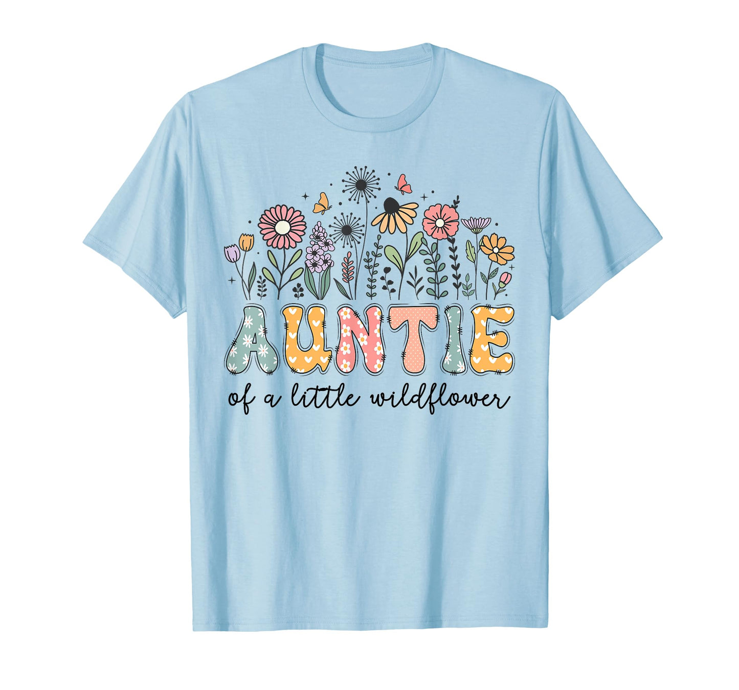Auntie Of The Little Wildflower Baby Birthday Party T-Shirt