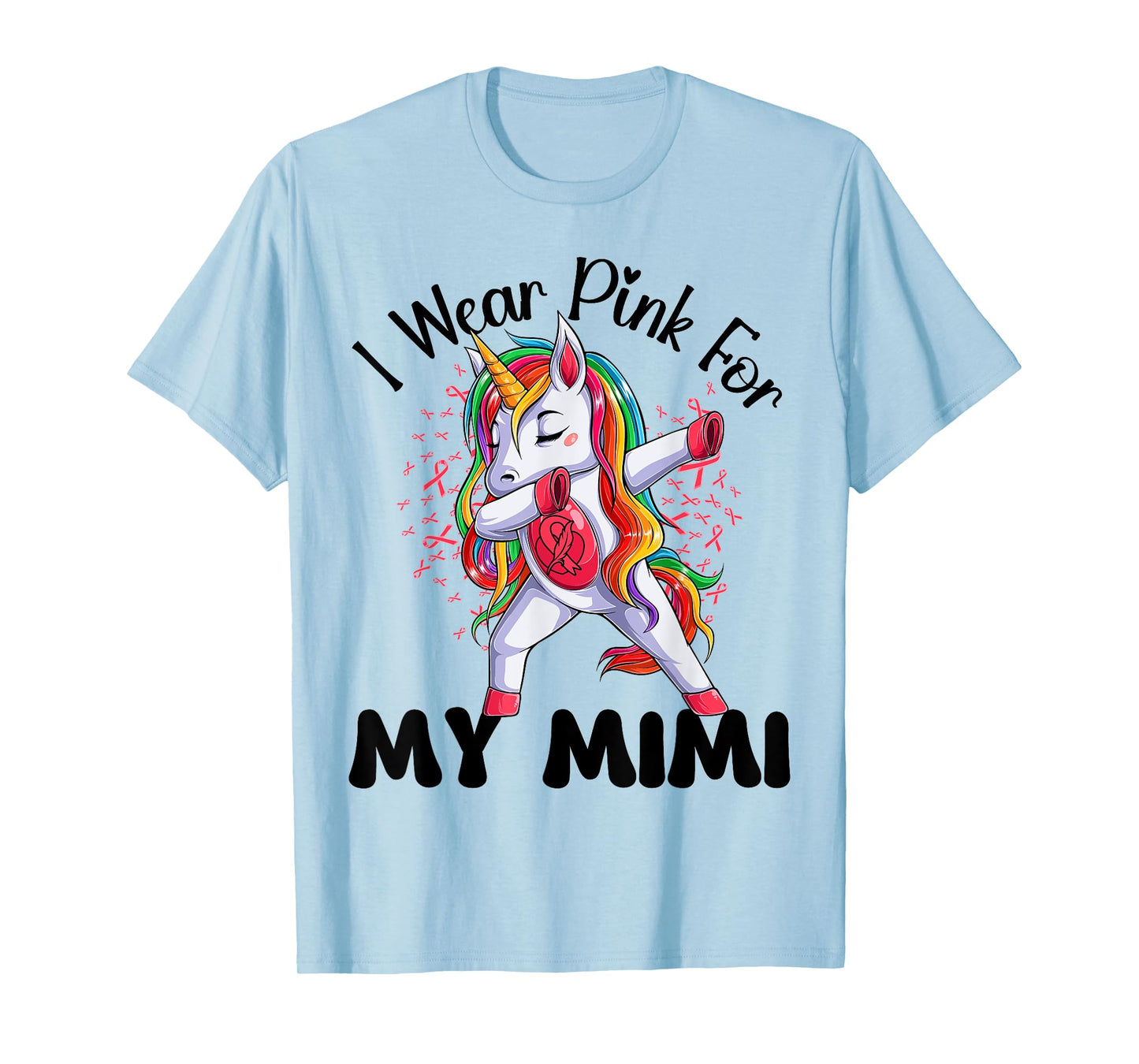 Breast Cancer Awareness Unicorn I Wear Pink For My Mimi T-Shirt