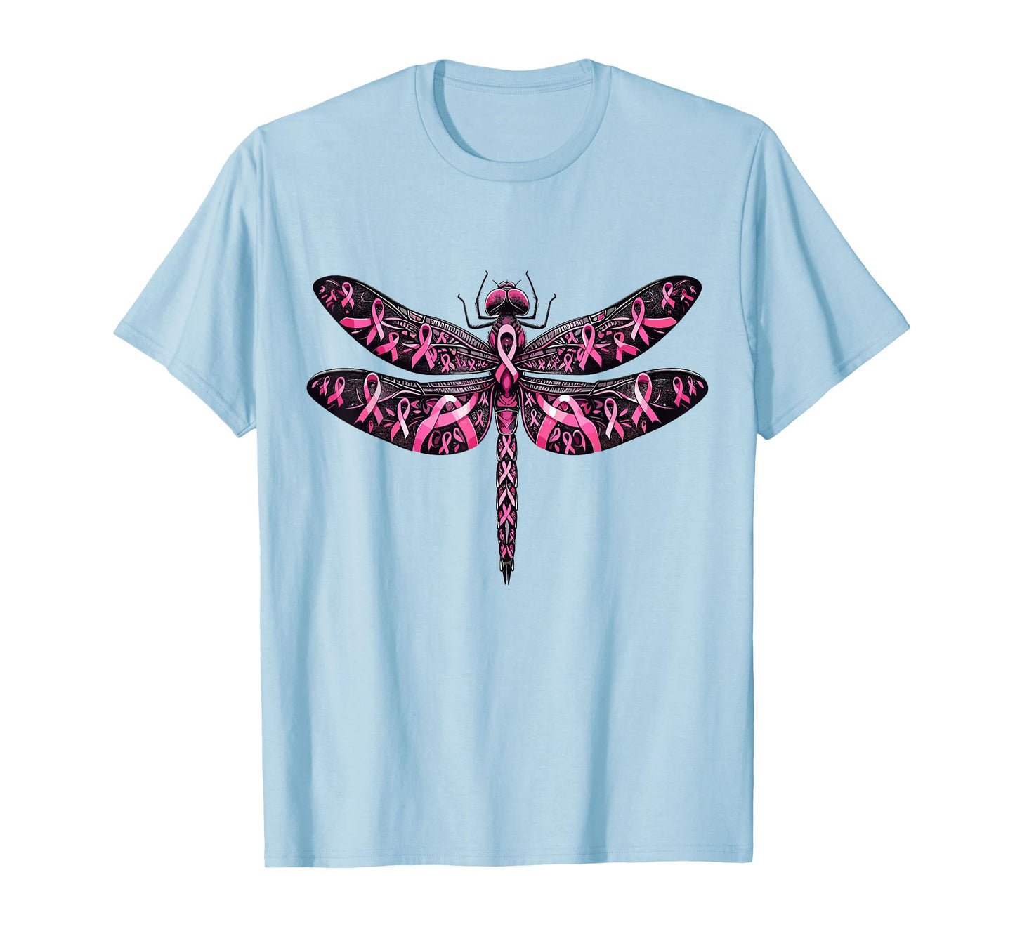 Dragonfly Pink Ribbon Breast Cancer Awareness Support T-Shirt