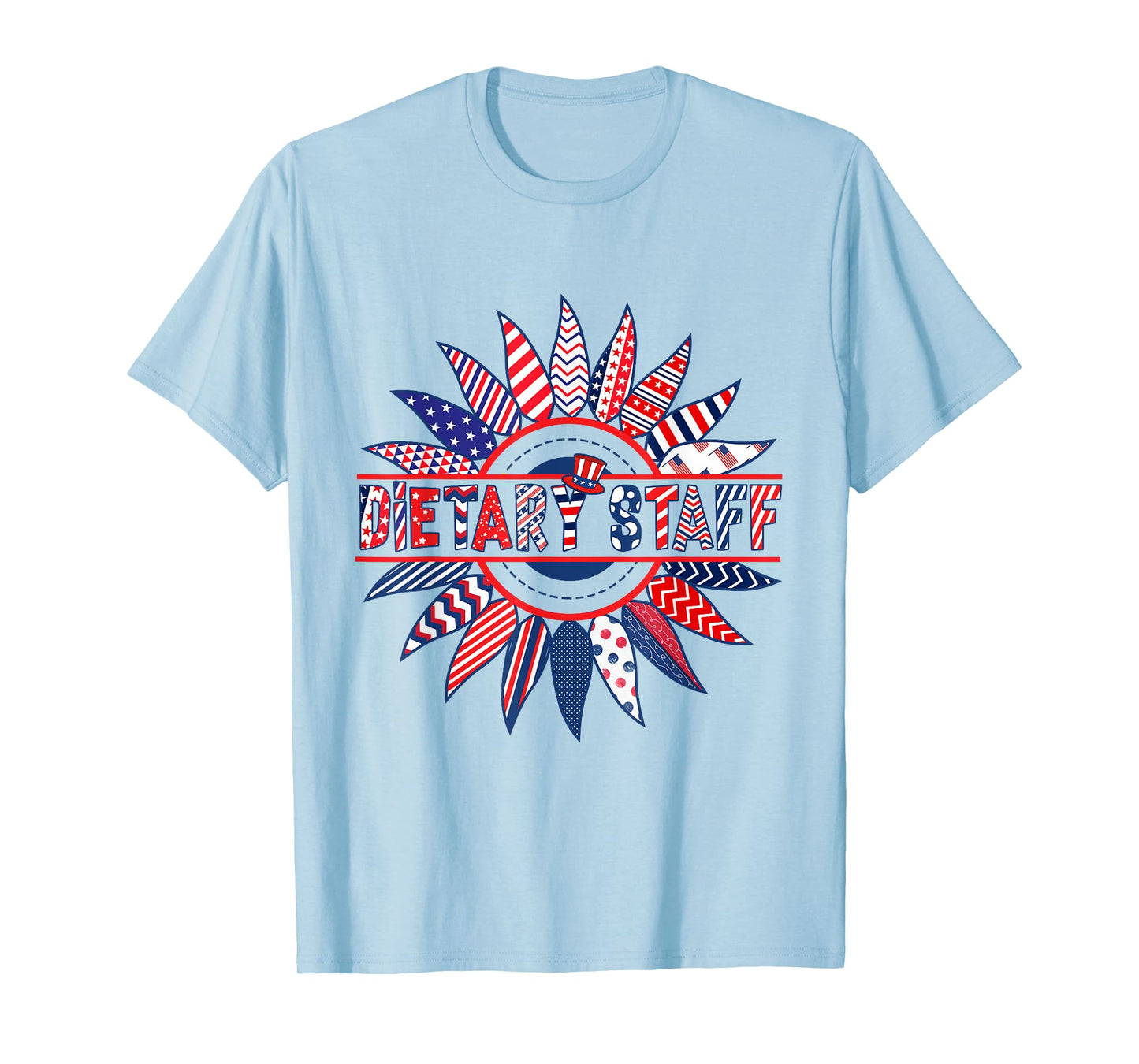 Sunflower Patriotic Dietary Staff 4th Of July 2024 Women Men T-Shirt