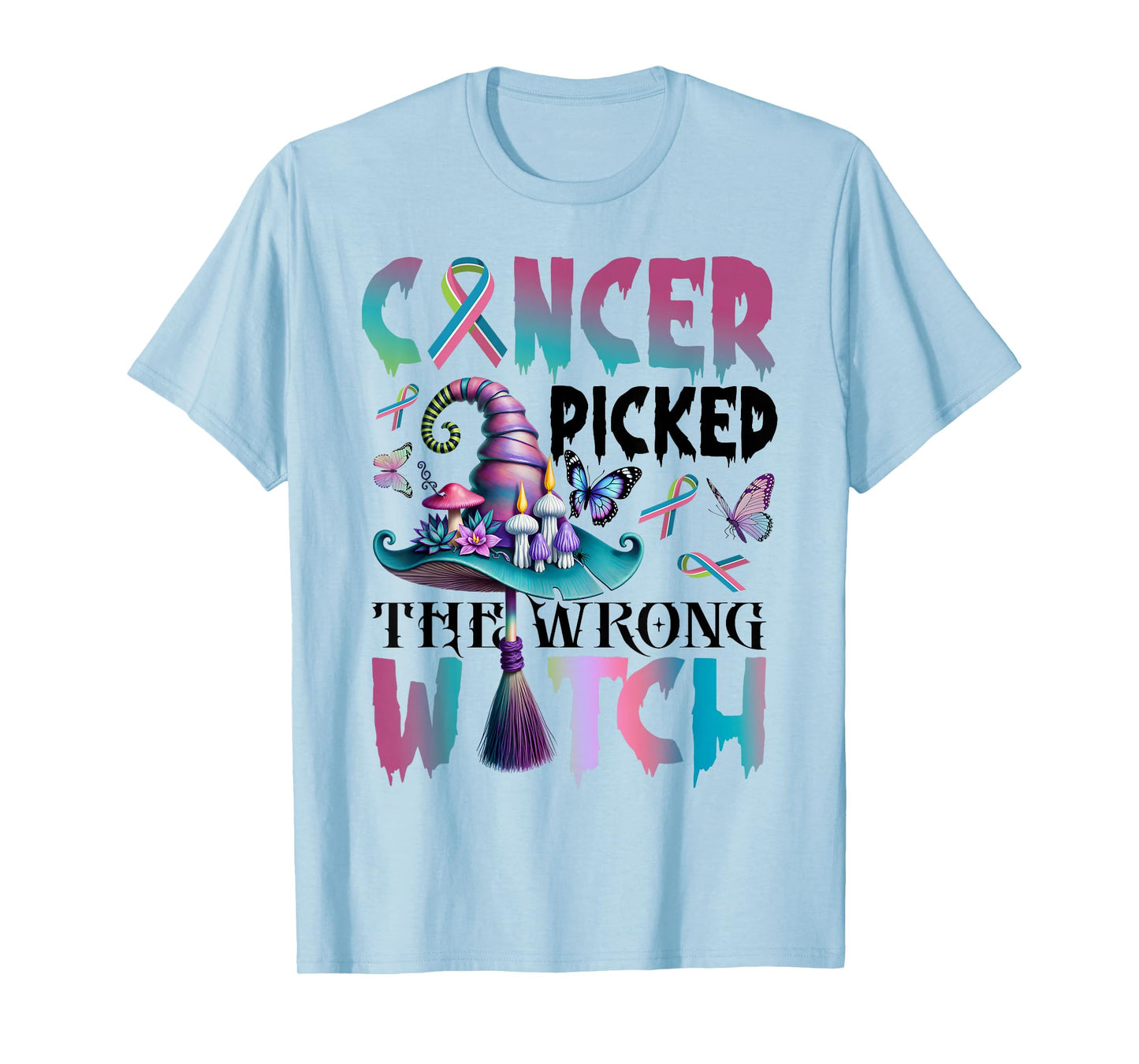 Pick The Wrong Witch Halloween Metastatic Breast Cancer T-Shirt