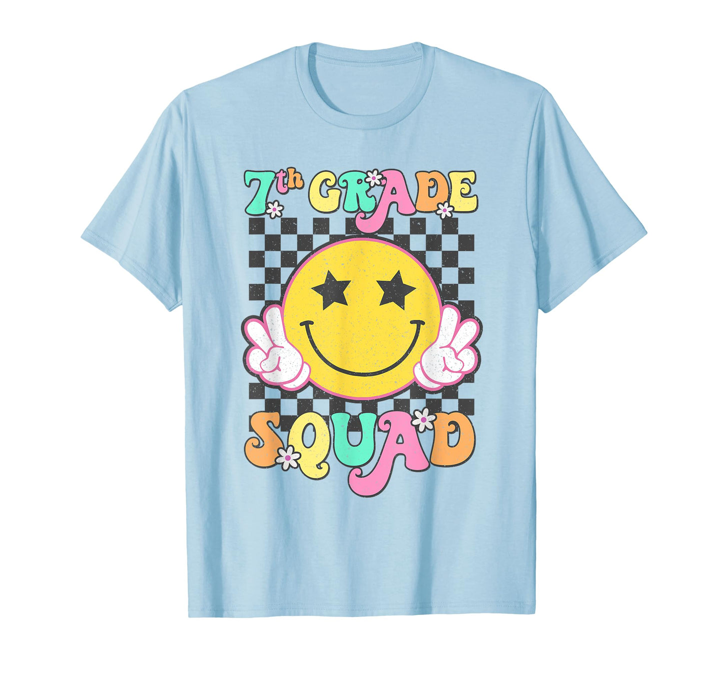 Seventh Grade Squad Smile Retro Back To School 7th Grade T-Shirt
