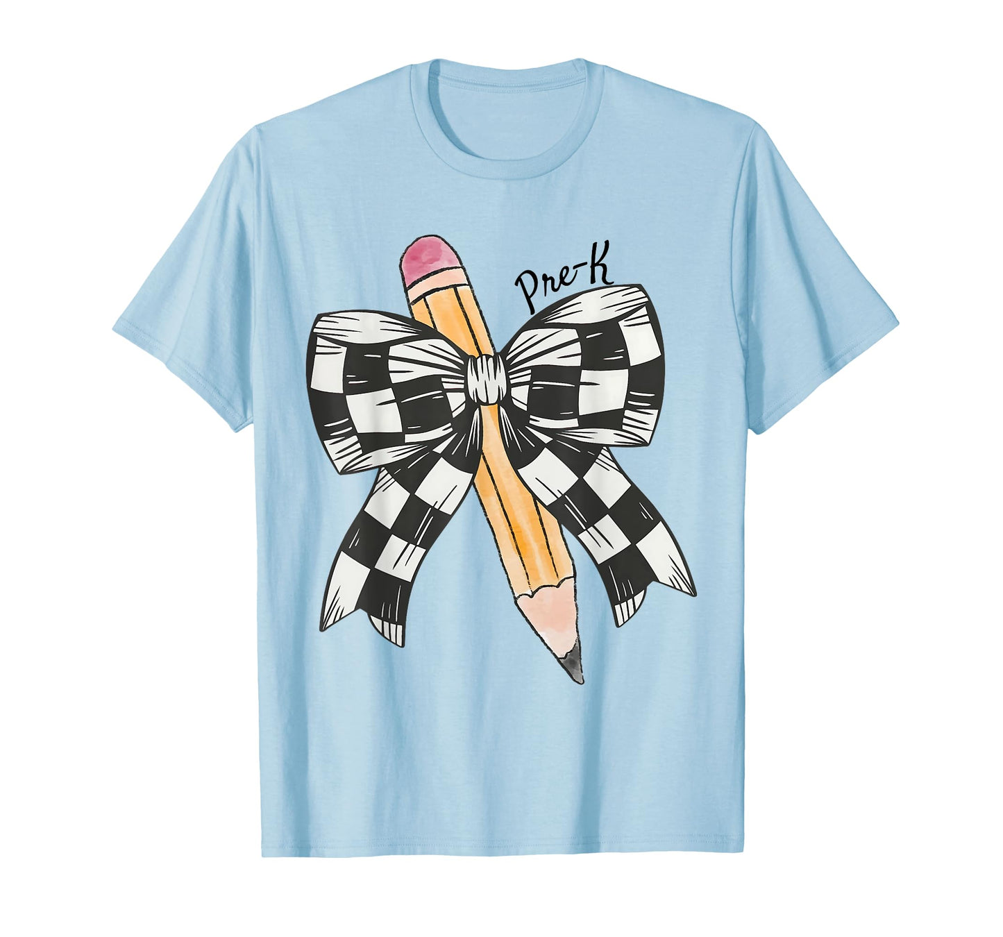 Coquette Pencil Bow Funny Pre K Teacher Kids Back To School T-Shirt