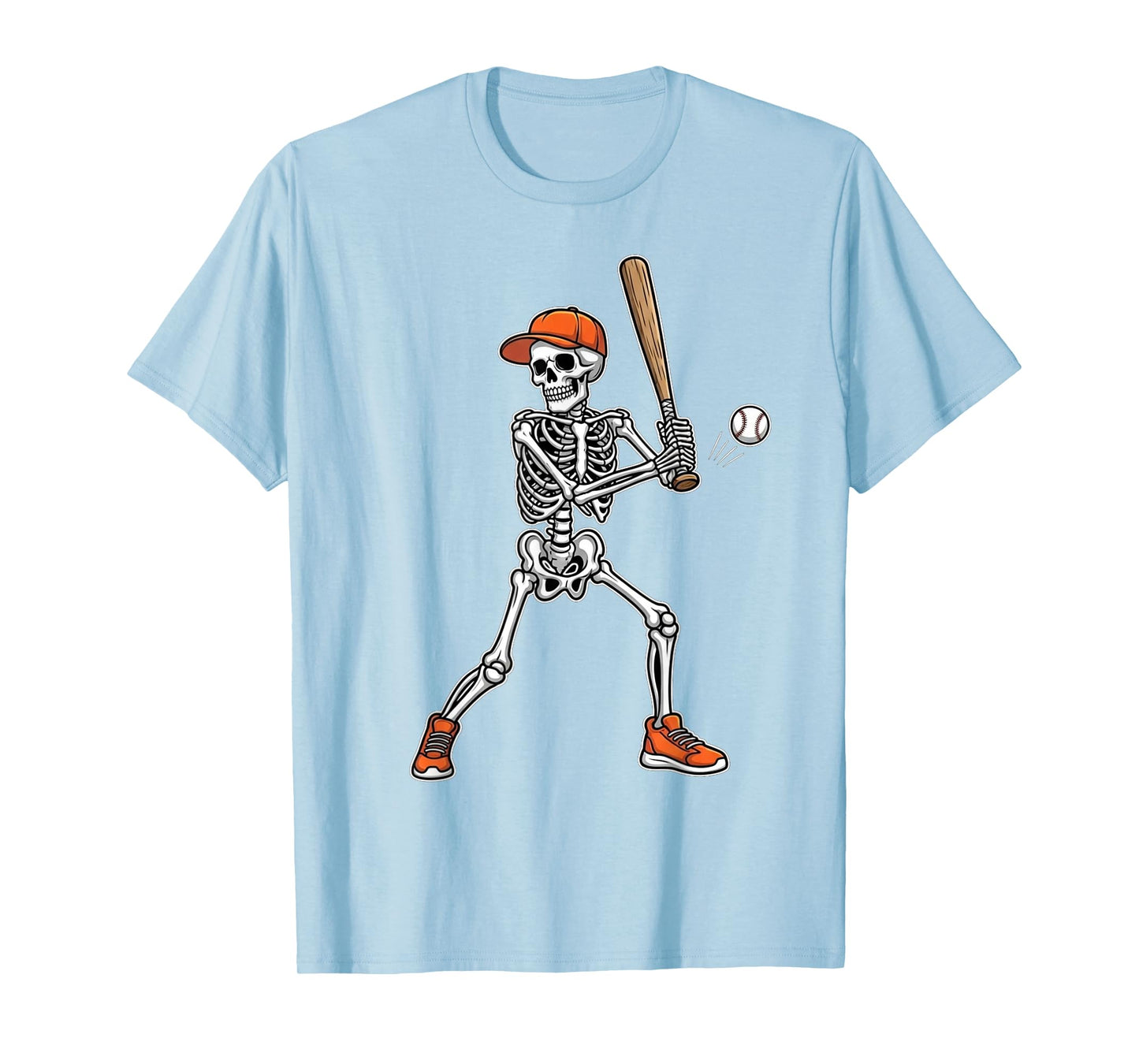 Skeleton Baseball Player Lemon Yellow T-Shirt