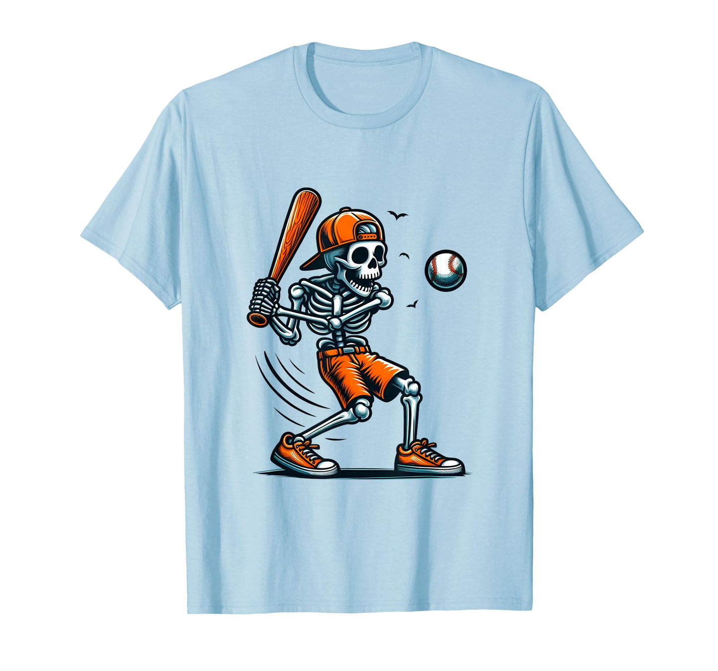 Skeleton Baseball Halloween Funny Spooky Player Baseball T-Shirt